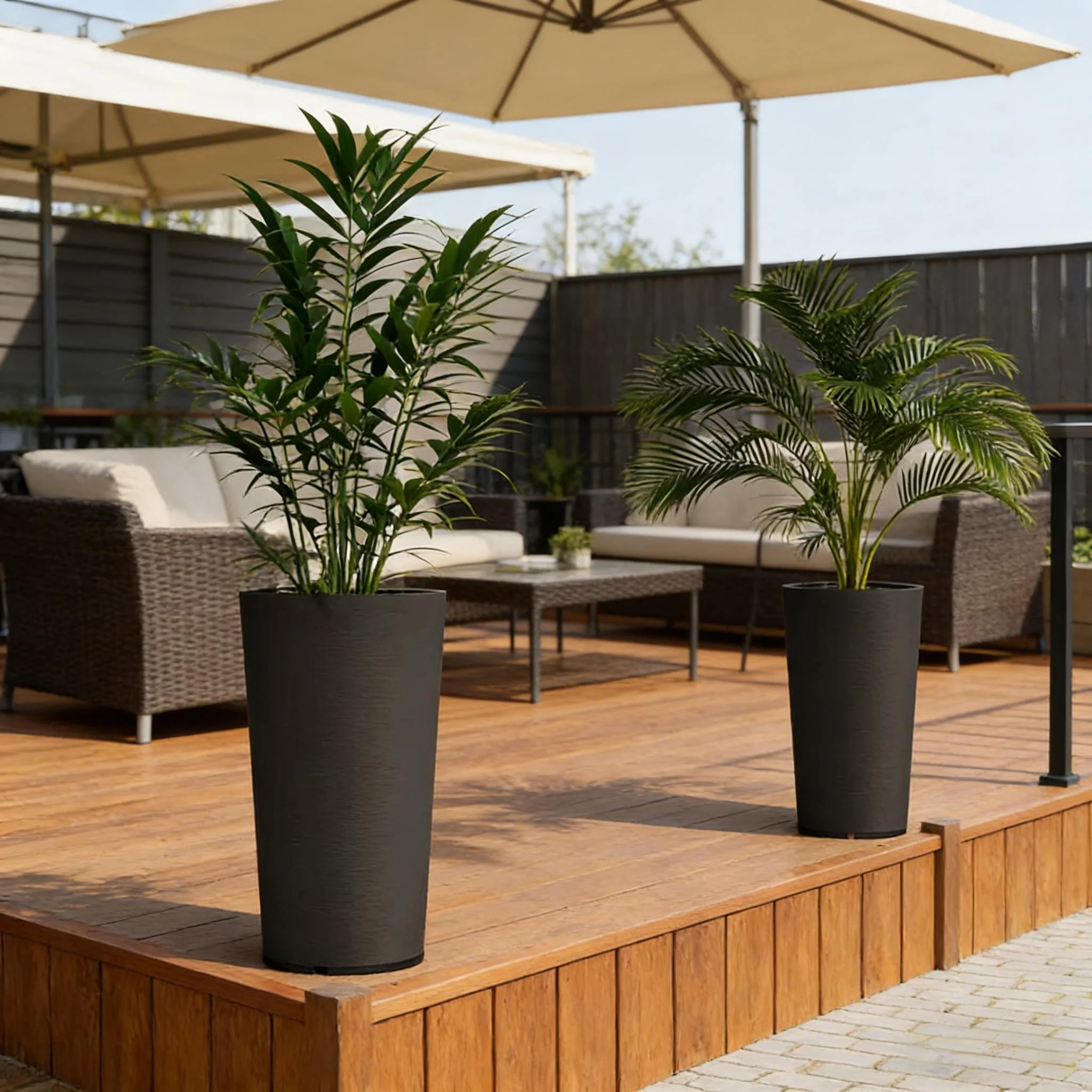 Set of 2 Stackable Large Flower Pots - Image 8