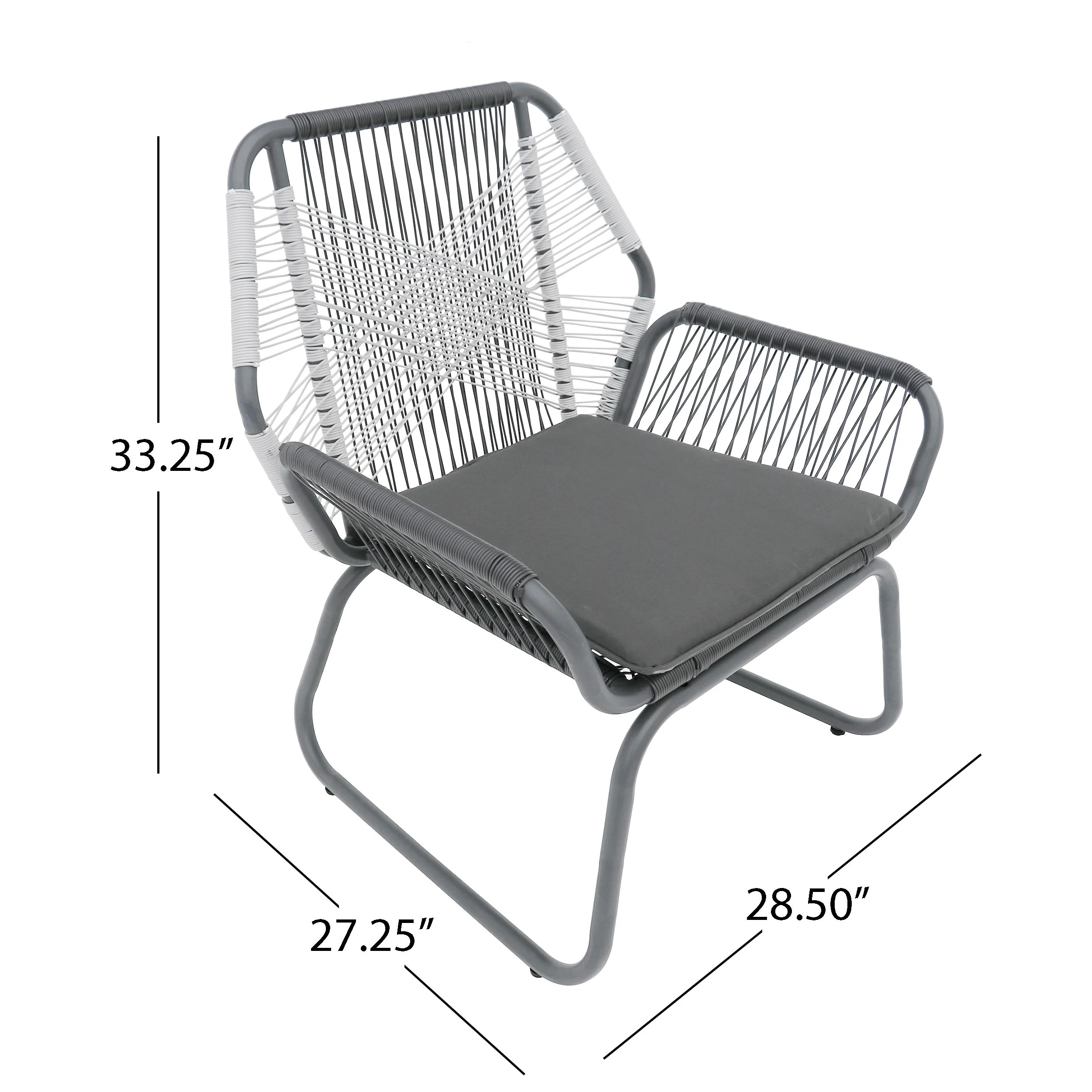 Set of 2 Woven Rattan Outdoor Club Chairs with Cushions - Image 4