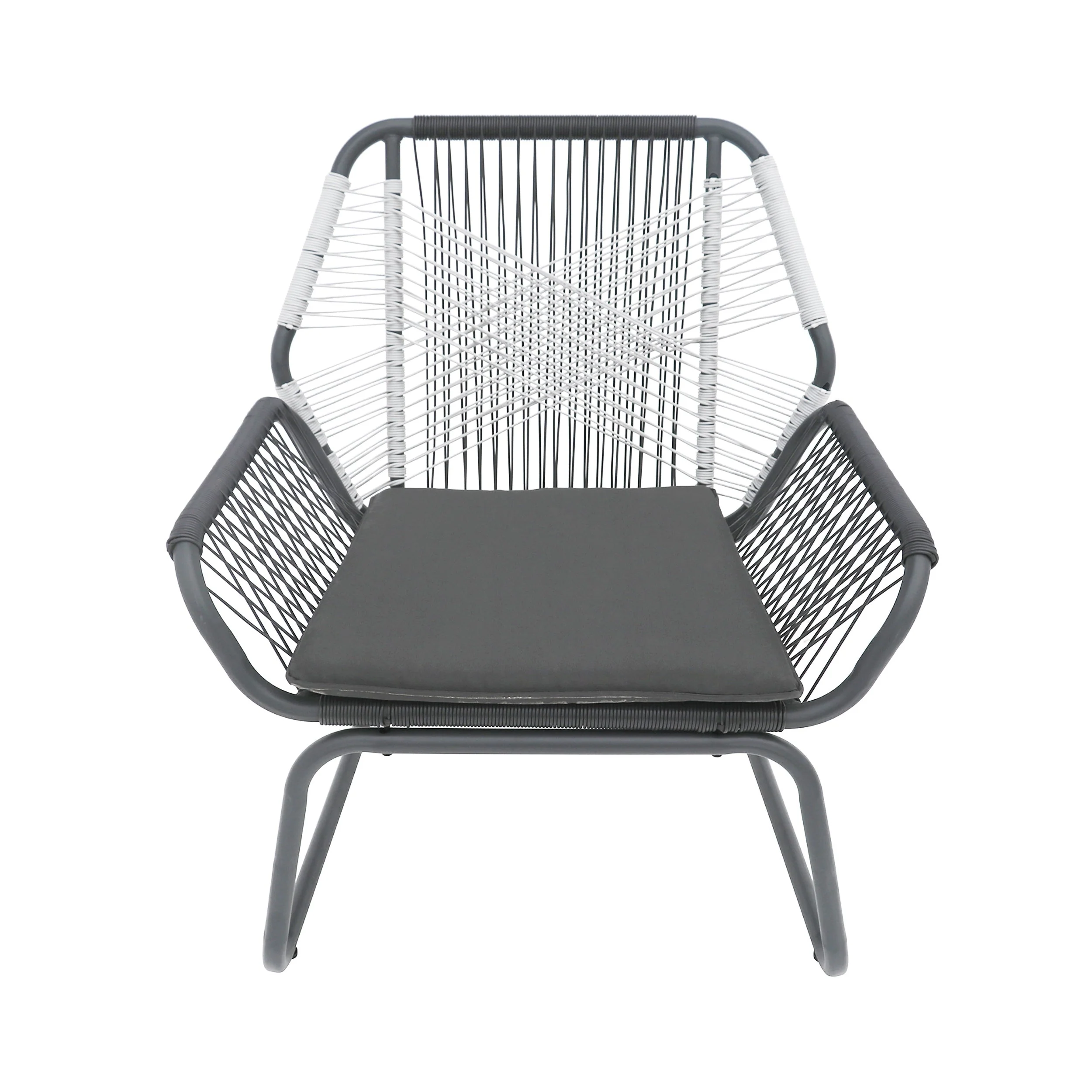 Set of 2 Woven Rattan Outdoor Club Chairs with Cushions - Image 5