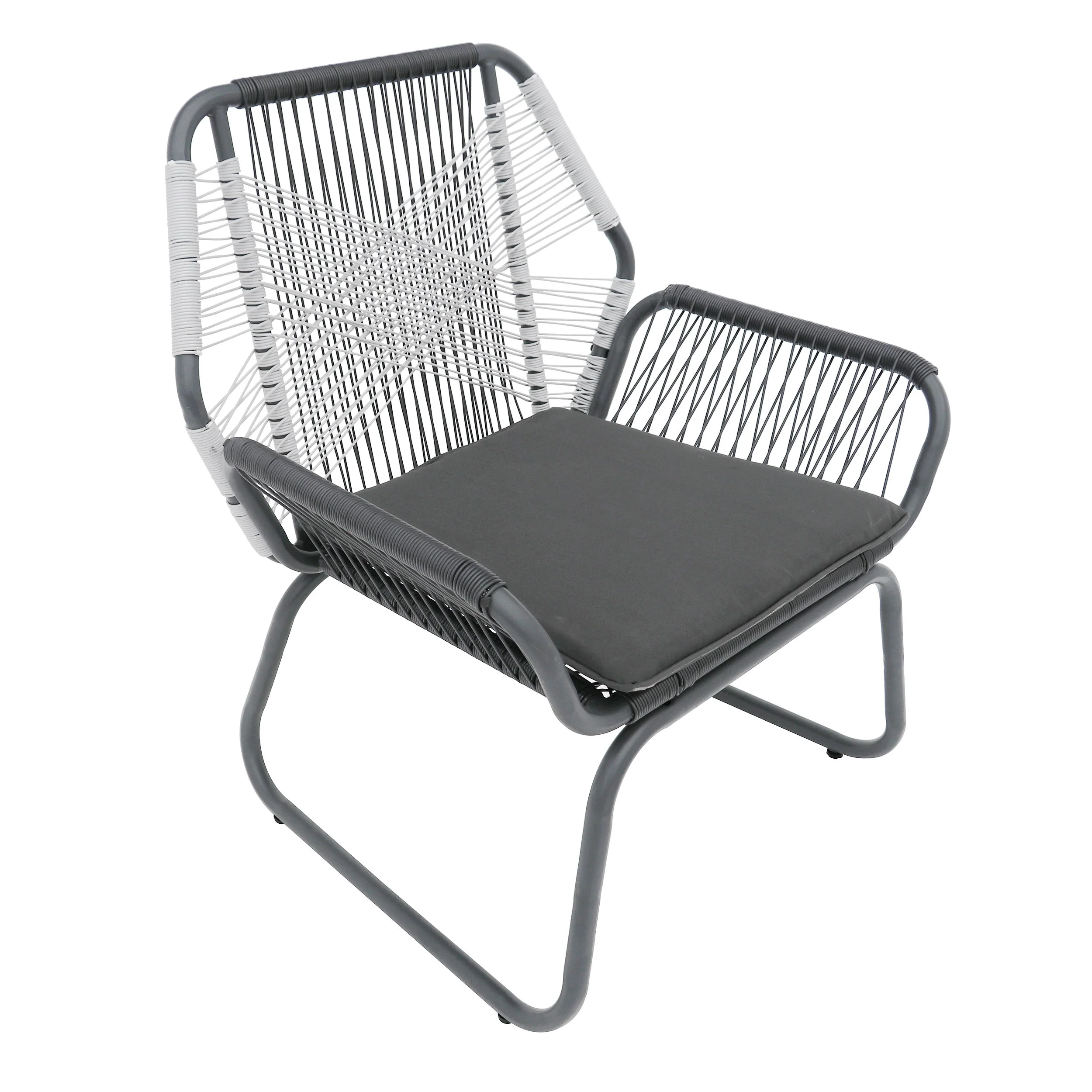 Set of 2 Woven Rattan Outdoor Club Chairs with Cushions - Image 6