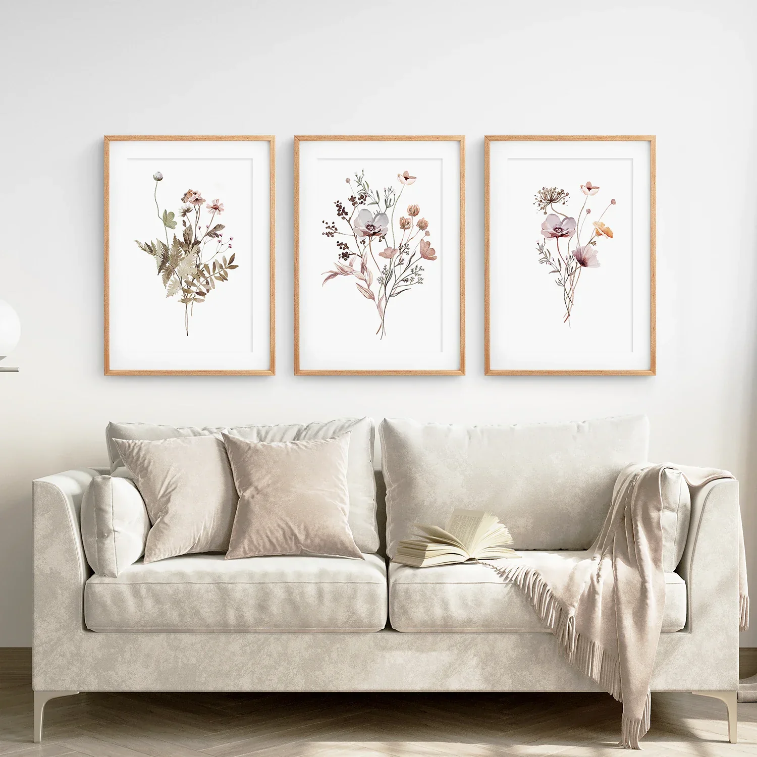 Set of 3 Beige and Purple Wildflower Posters - Image 2