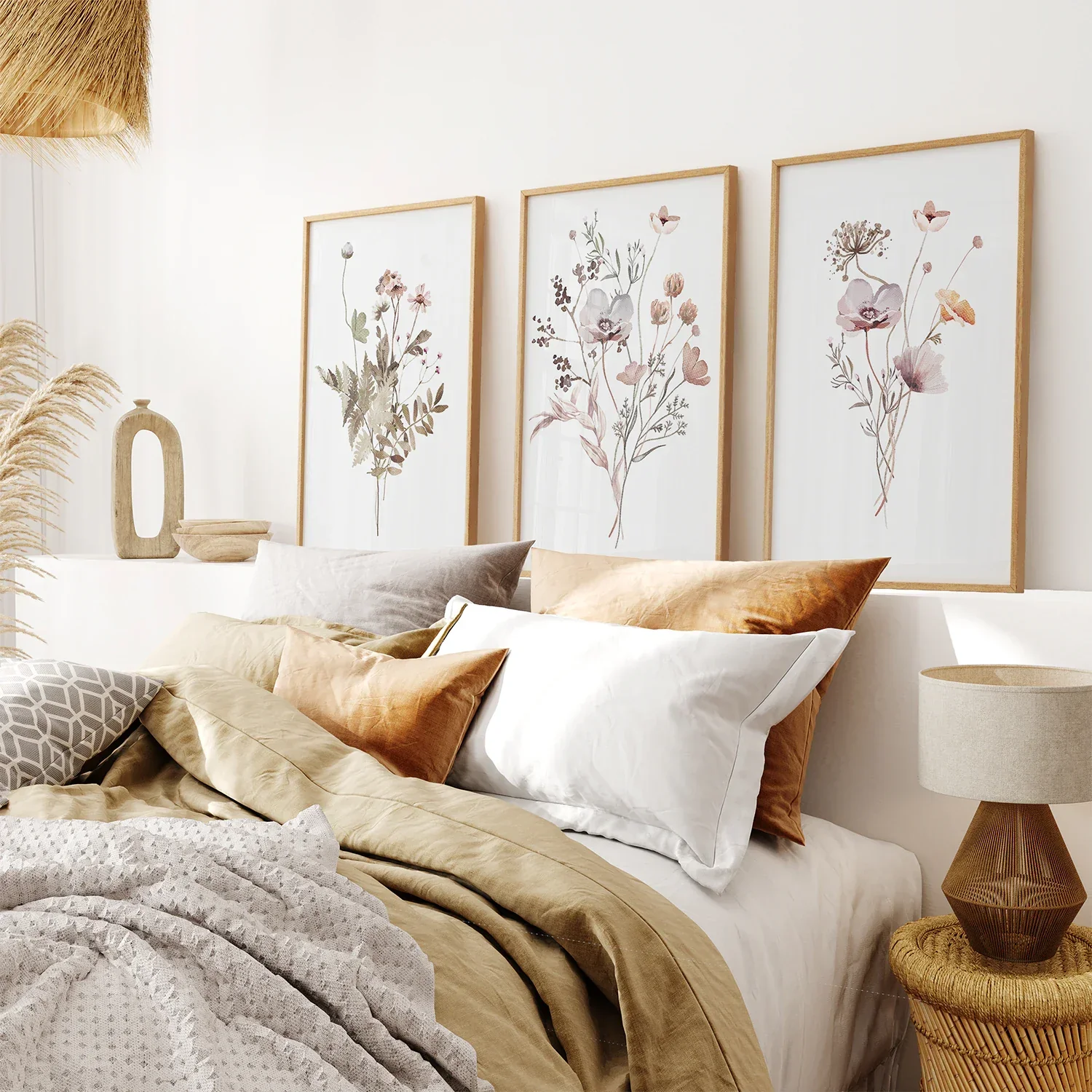 Set of 3 Beige and Purple Wildflower Posters - Image 3