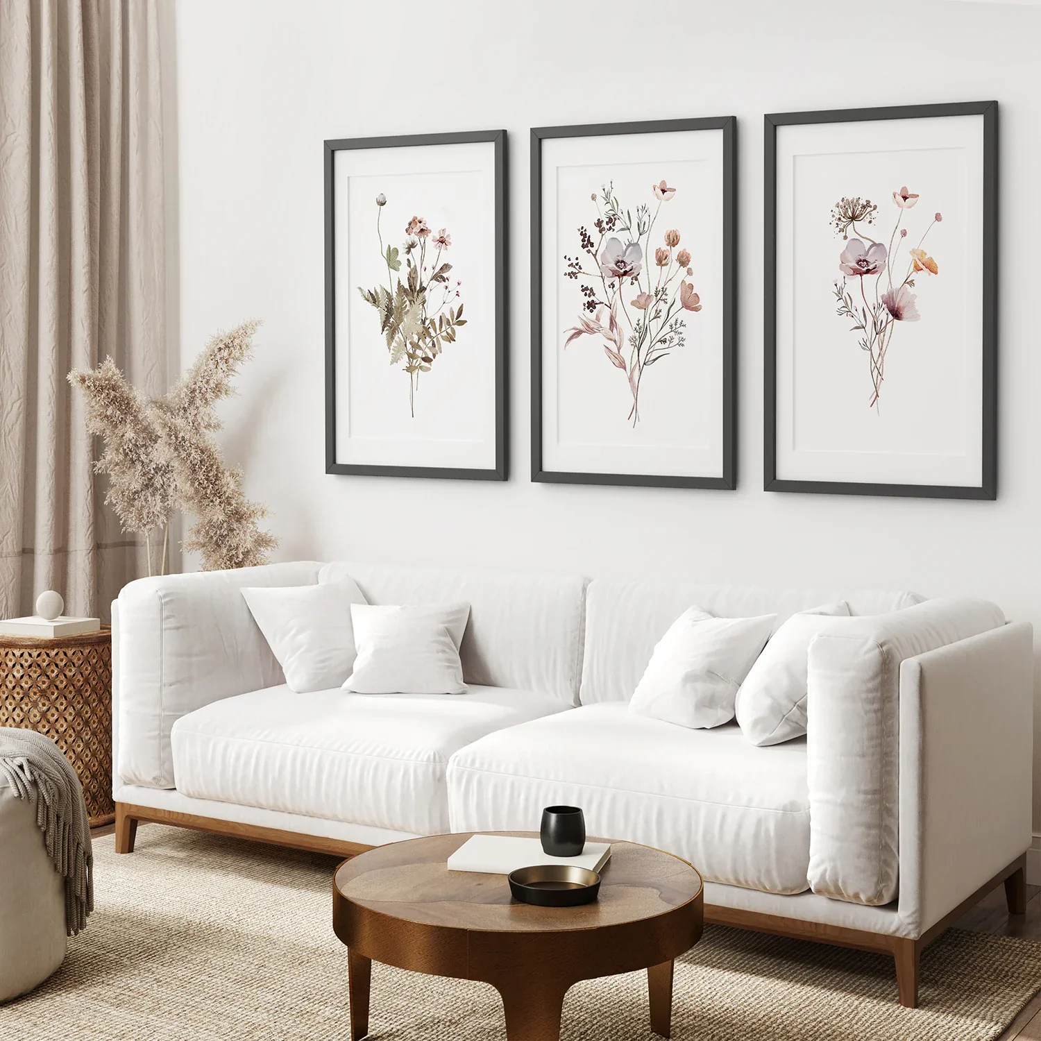 Set of 3 Beige and Purple Wildflower Posters - Image 5