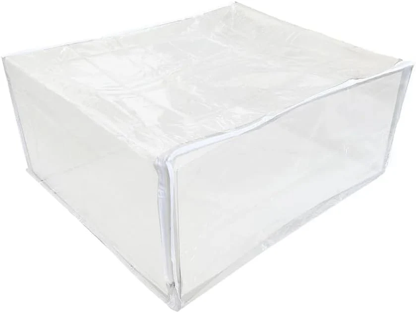 Set of 5 Clear Vinyl Zippered Storage Bags 25x21x11 Inch - Image 2