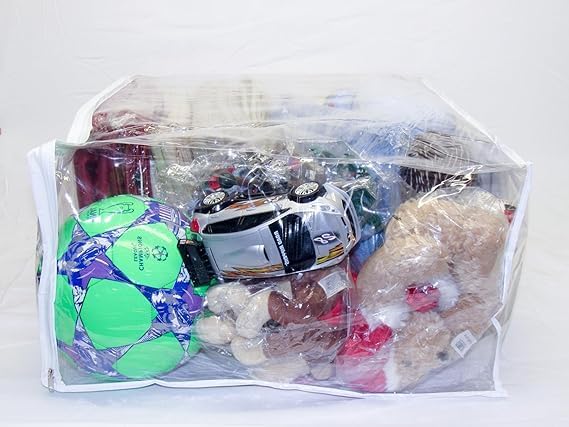 Set of 5 Clear Vinyl Zippered Storage Bags 25x21x11 Inch - Image 3