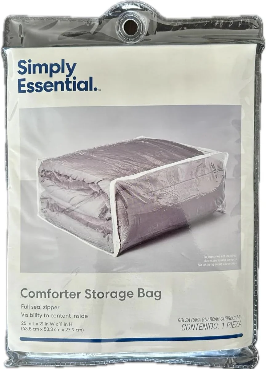 Set of 5 Clear Vinyl Zippered Storage Bags 25x21x11 Inch - Image 6