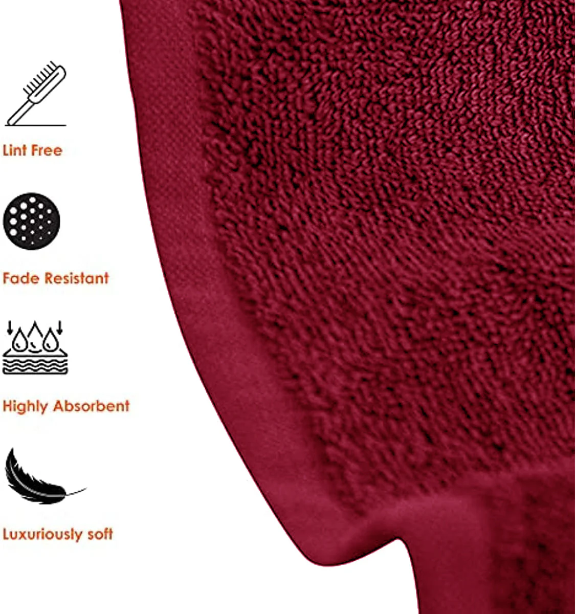 Set of 6 Hotel & Spa 100% Cotton Bath Towels 27x52 Inch - Image 10