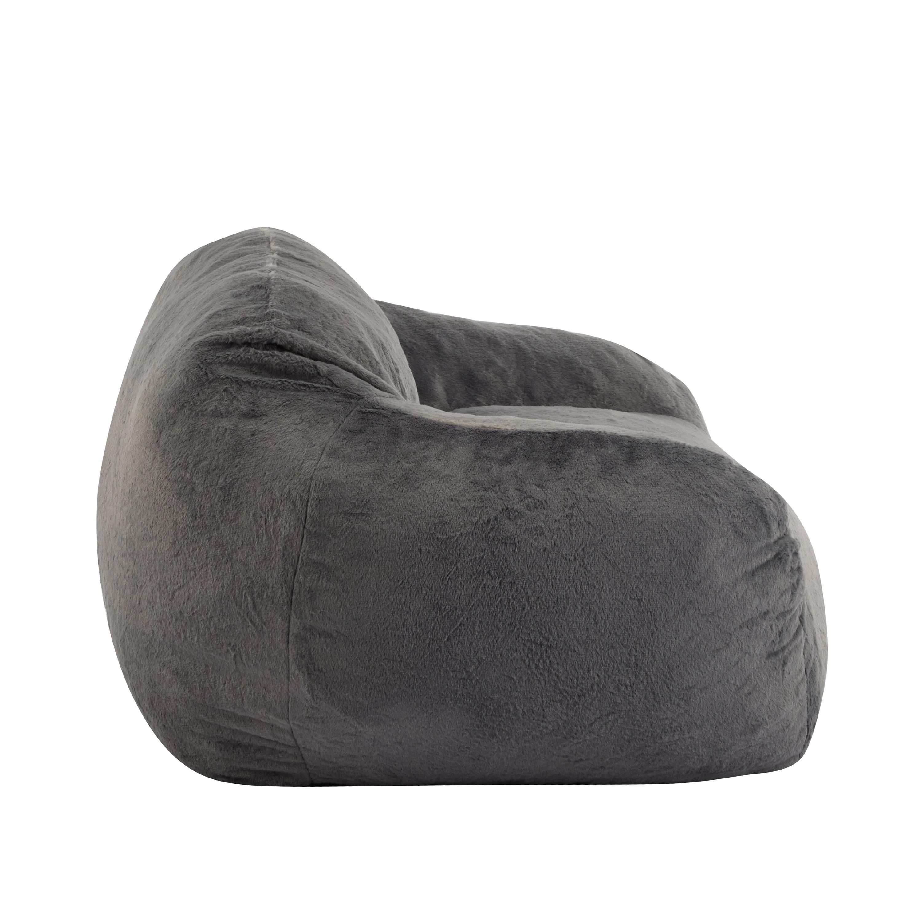 Sezze Indoor Bean Bag Chair with Gray Faux Fur - Image 11