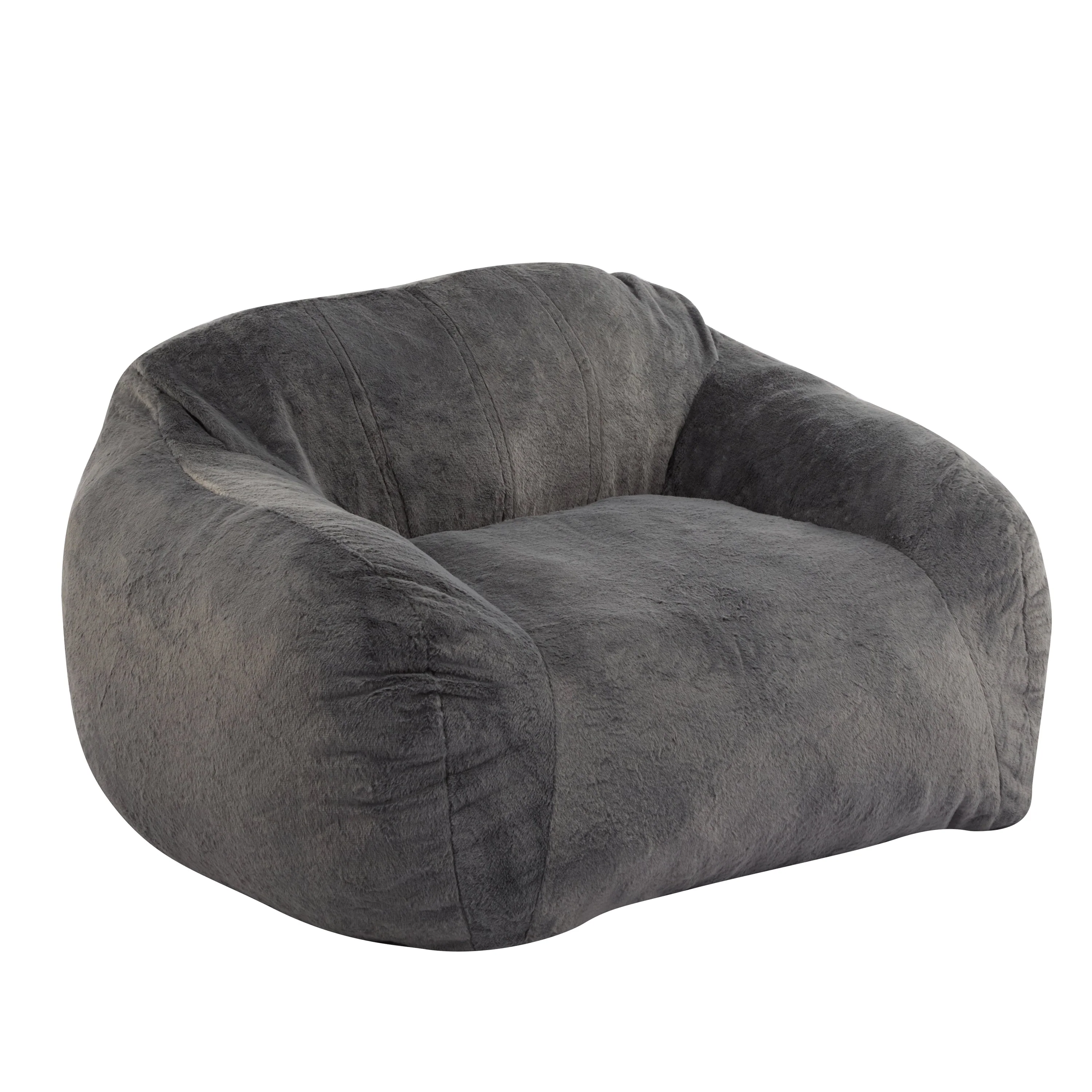 Sezze Indoor Bean Bag Chair with Gray Faux Fur - Image 3