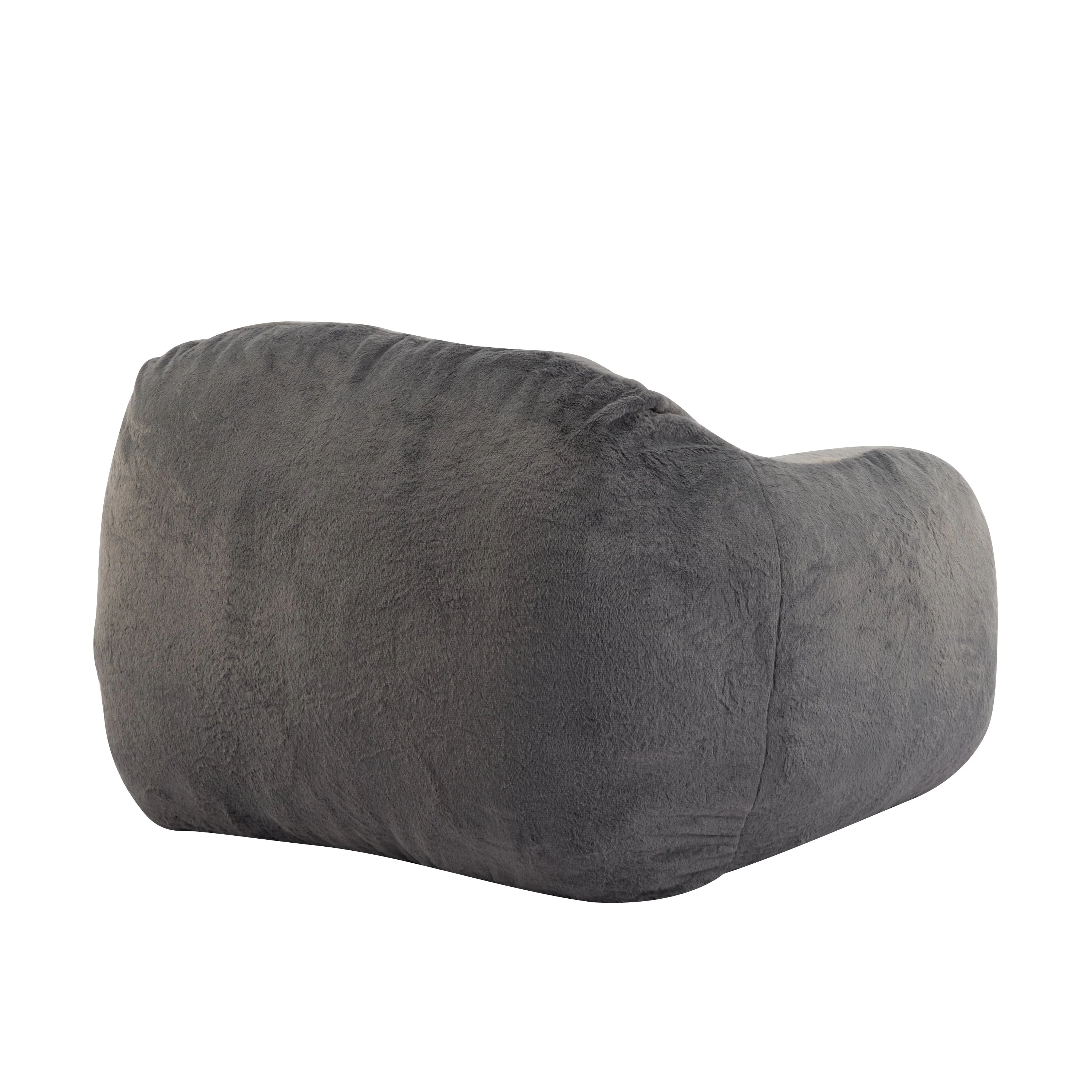 Sezze Indoor Bean Bag Chair with Gray Faux Fur - Image 5