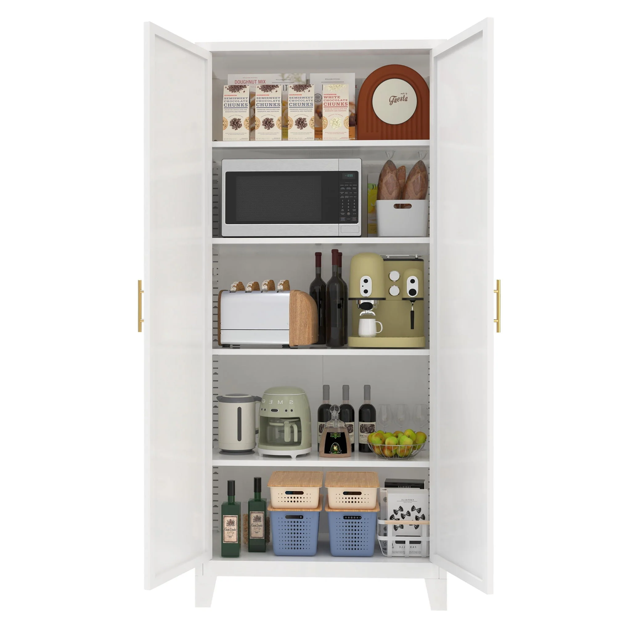 Shapely Doors Cabinet, Metal Storage Cabinet With Doors And Adjustable Shelves - Image 4