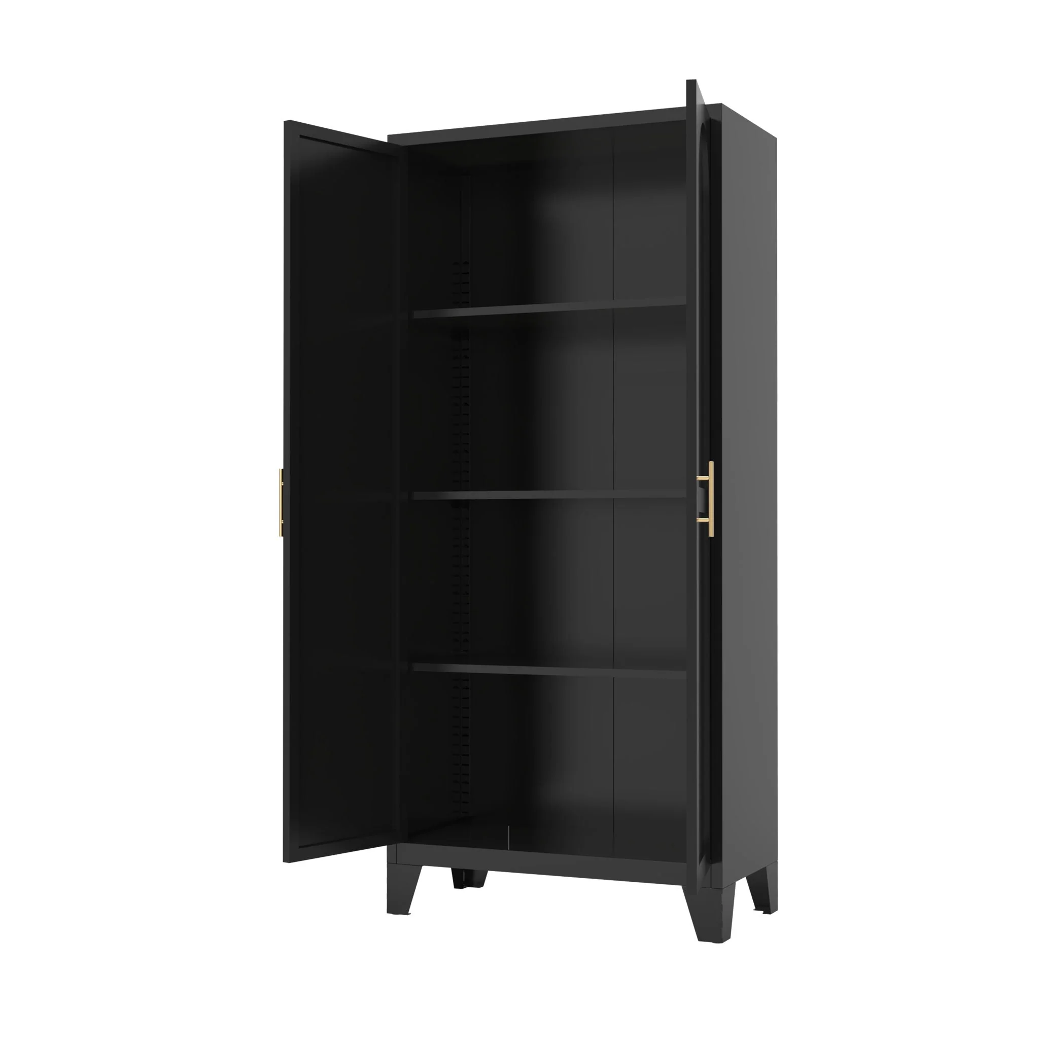 Shapely Doors Cabinet, Metal Storage Cabinet With Doors And Adjustable Shelves - Image 8