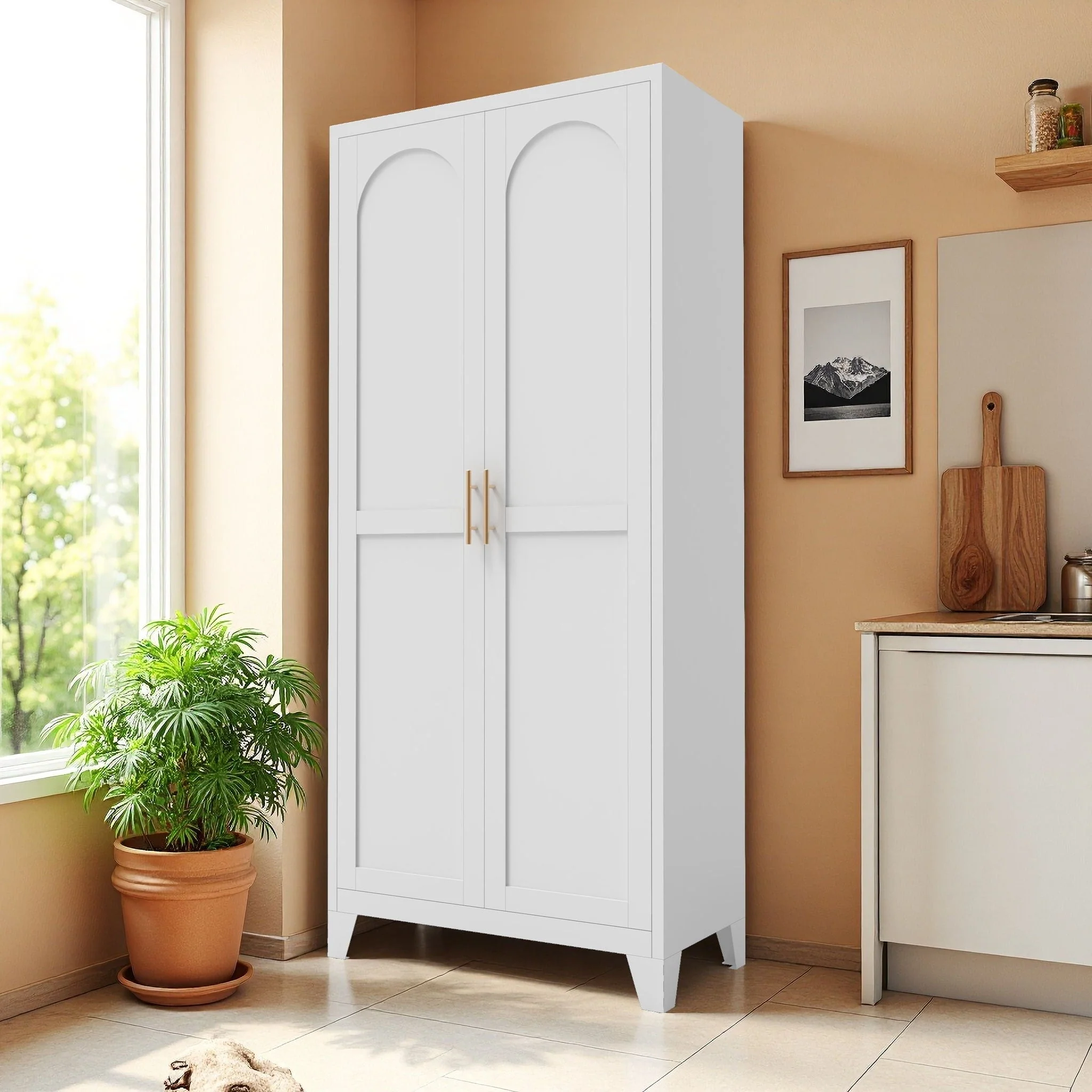 Shapely Doors Cabinet, Metal Storage Cabinet With Doors And Adjustable Shelves - Image 9