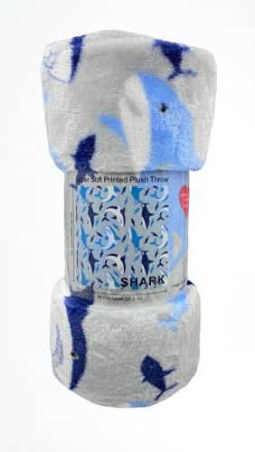 Shark Baby by Decor&More Extra Soft Throw Blanket (50" x 60") - Blue and Grey Sharks - Image 3