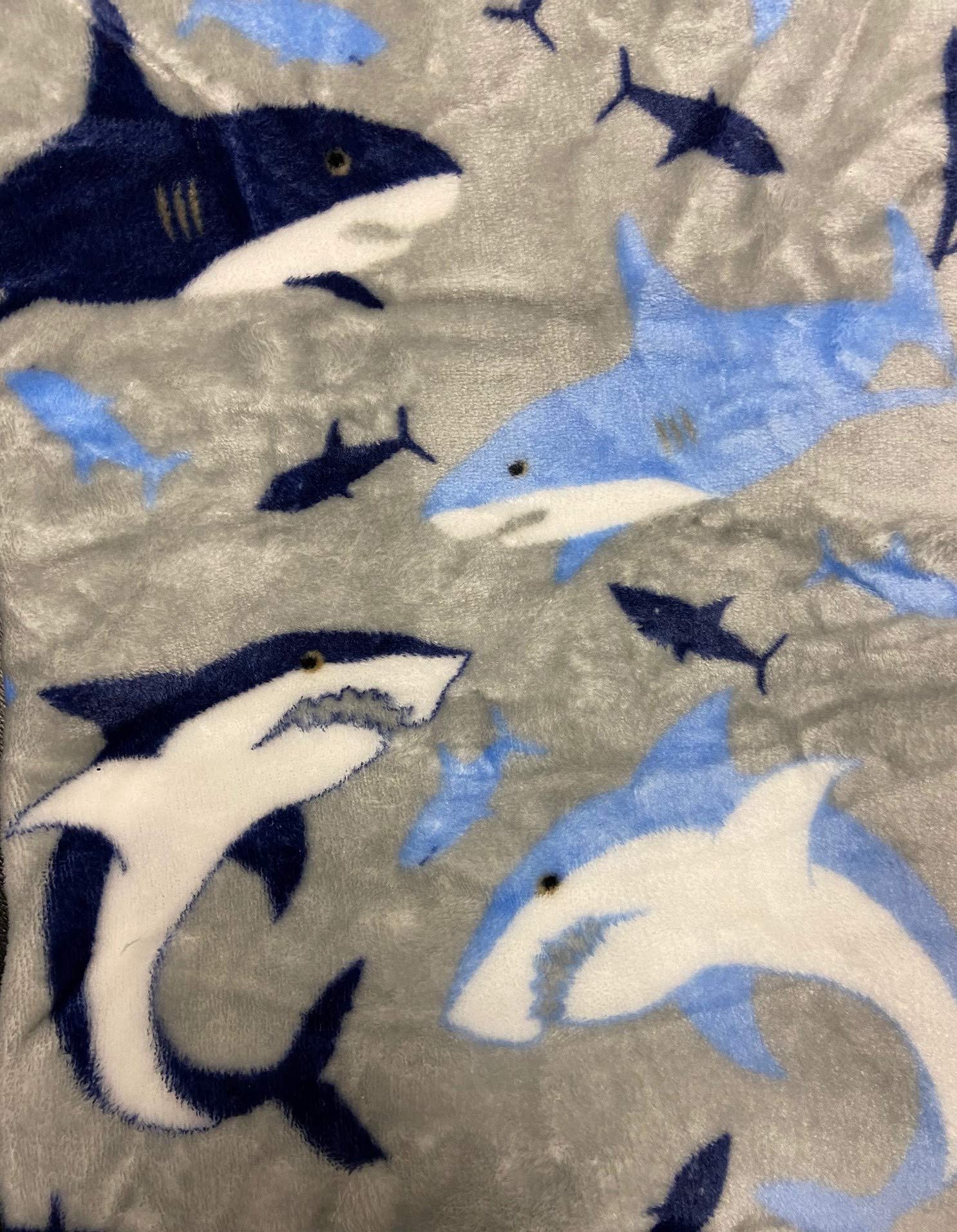 Shark Baby by Decor&More Extra Soft Throw Blanket (50" x 60") - Blue and Grey Sharks - Image 4