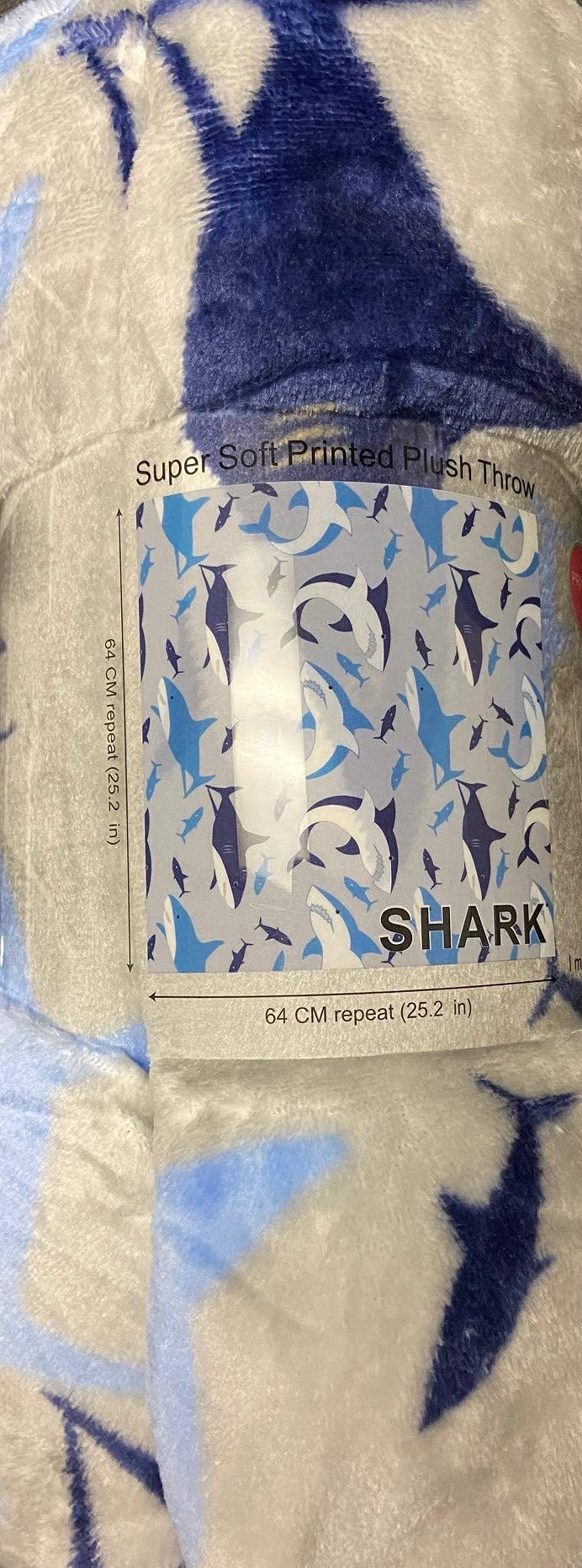 Shark Baby by Decor&More Extra Soft Throw Blanket (50" x 60") - Blue and Grey Sharks - Image 5