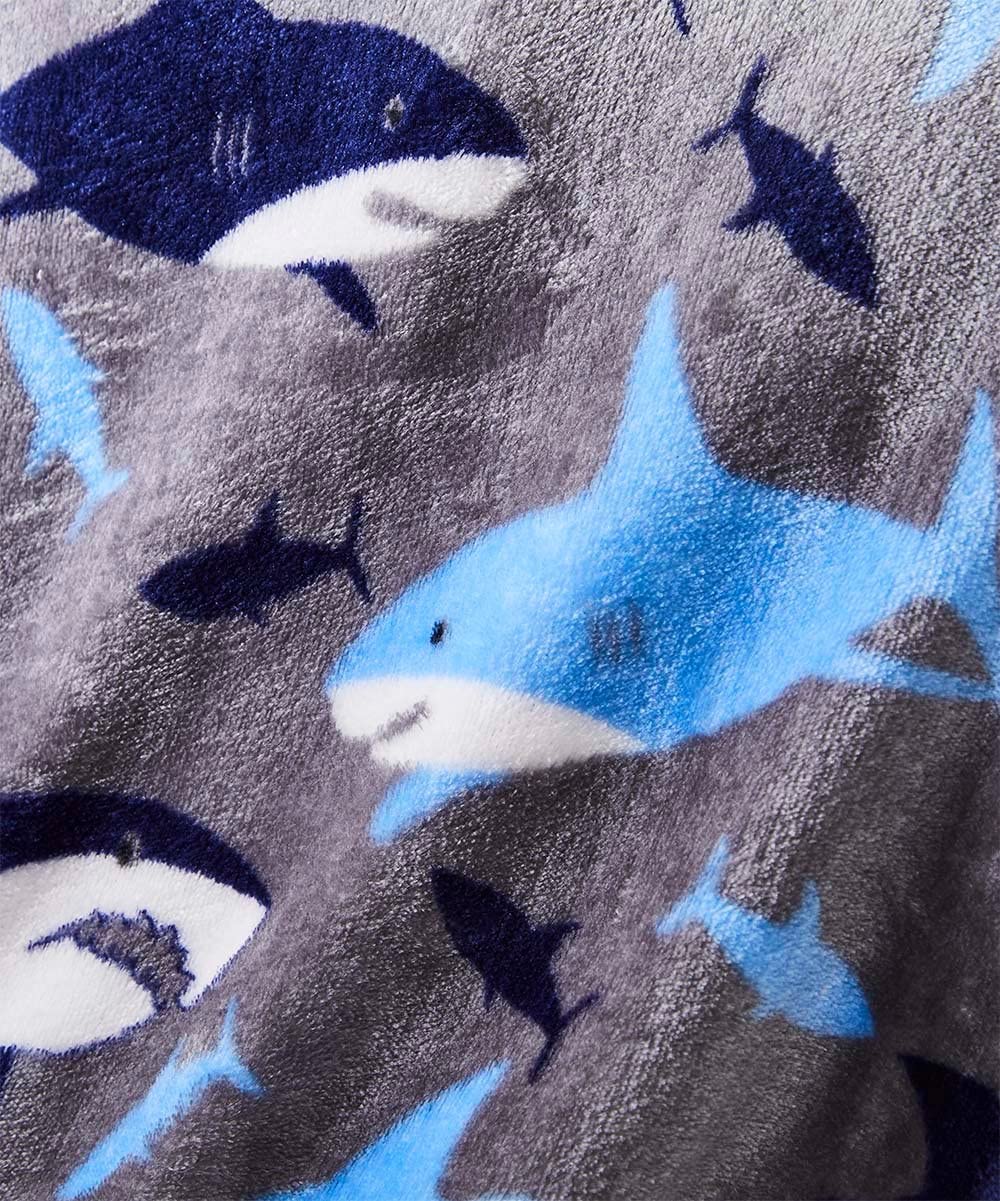 Shark Baby by Decor&More Extra Soft Throw Blanket (50" x 60") - Blue and Grey Sharks - Image 6