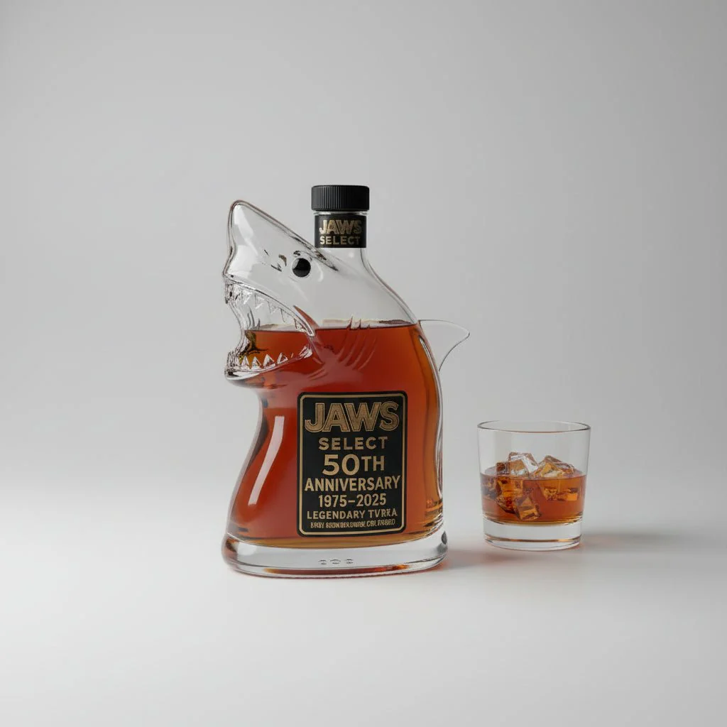 Shark Head Glass Bottle Collectible Whiskey Decanter Movie Memorabilia - Image 6