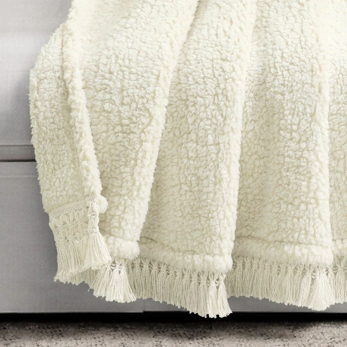 Sherpa Tassel Fringe Throw - Image 11