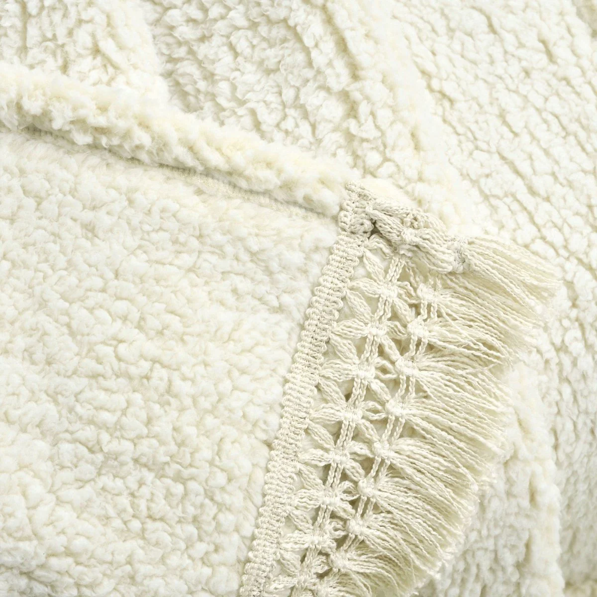 Sherpa Tassel Fringe Throw - Image 17