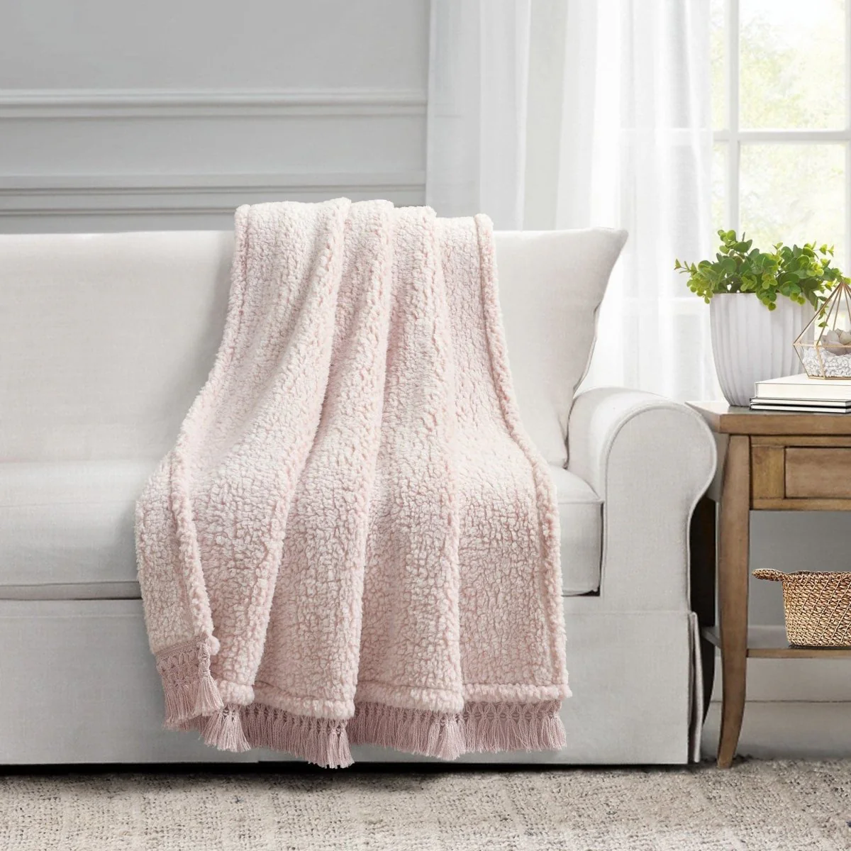 Sherpa Tassel Fringe Throw - Image 2