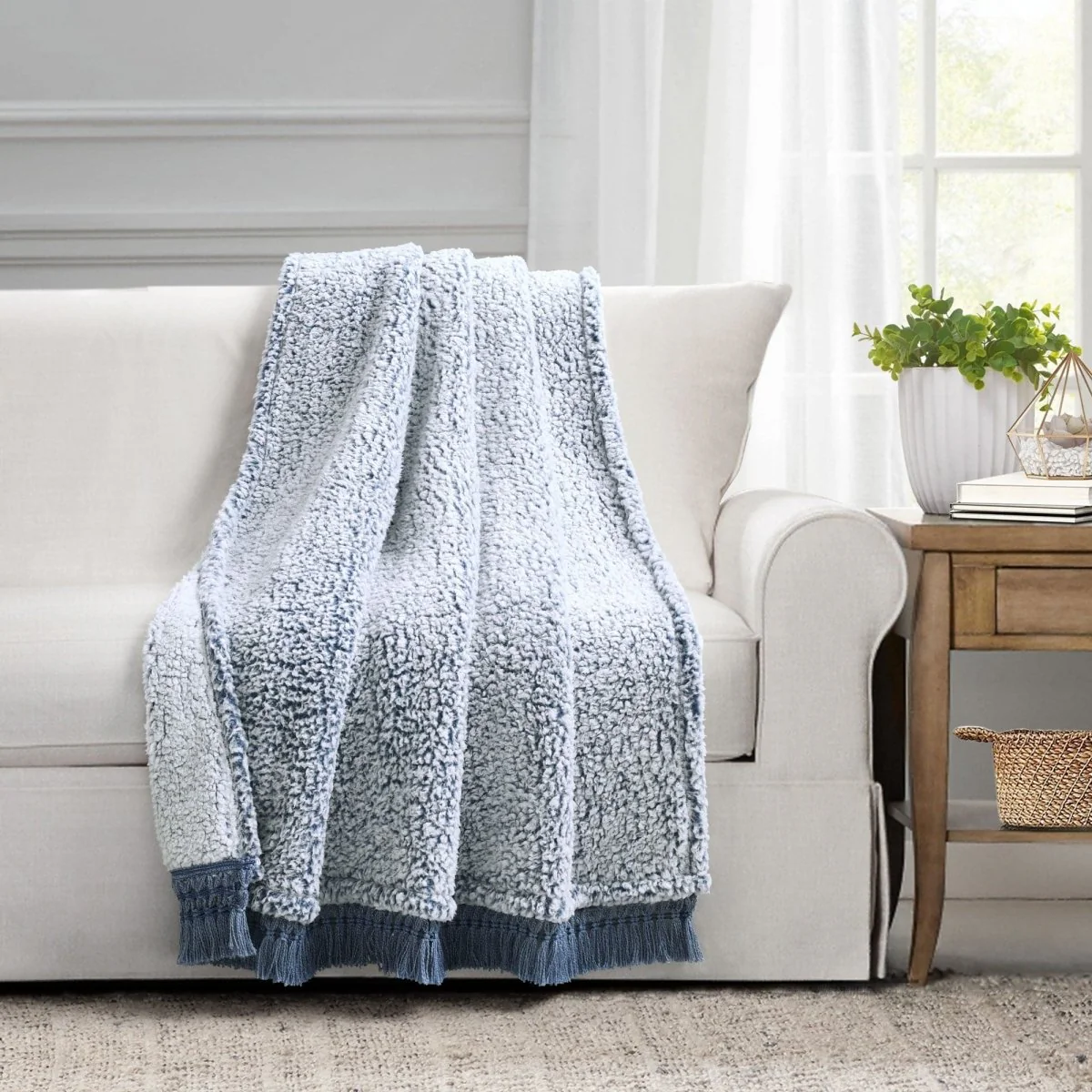 Sherpa Tassel Fringe Throw - Image 6