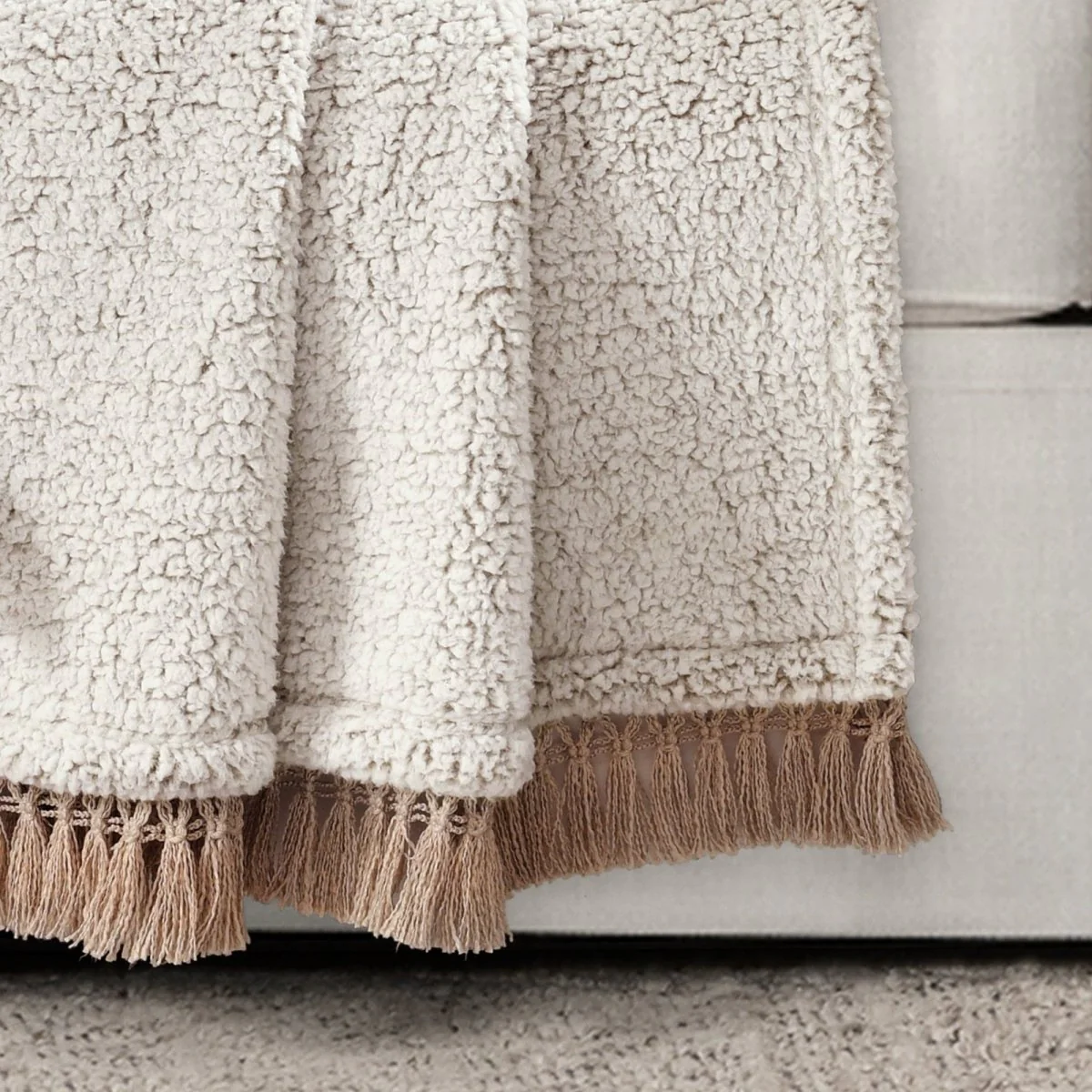 Sherpa Tassel Fringe Throw - Image 9