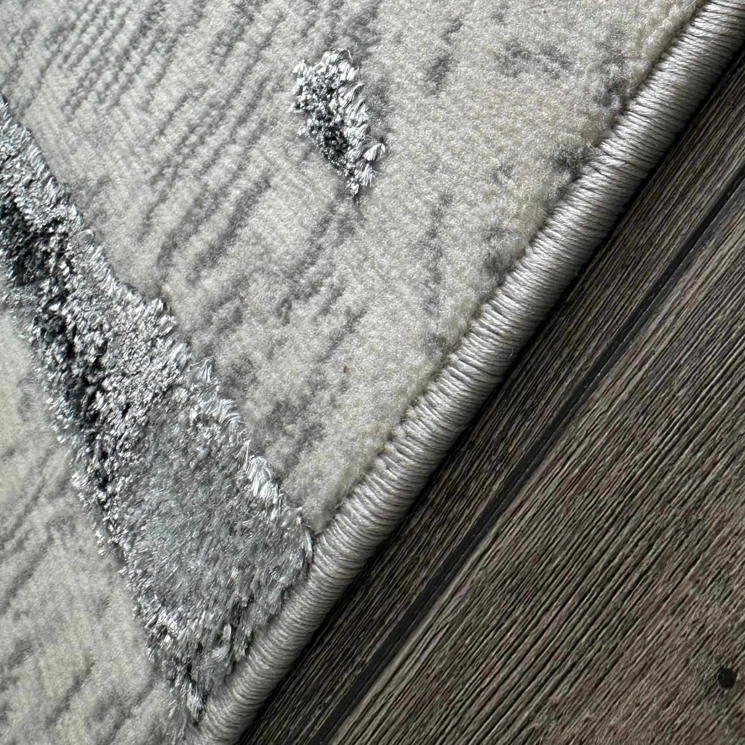 Shifra Luxury Area Rug in Gray with Silver Abstract Design - Image 7