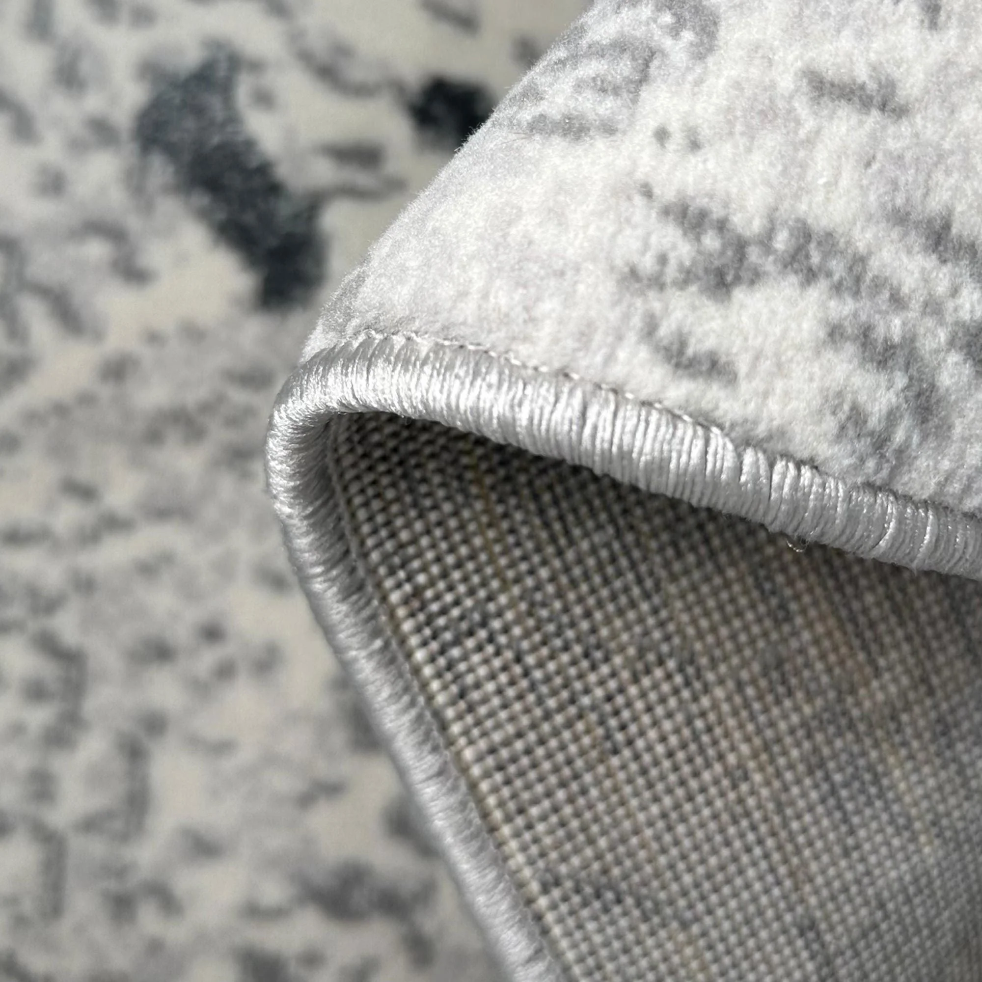 Shifra Luxury Area Rug in Gray with Silver Abstract Design - Image 8