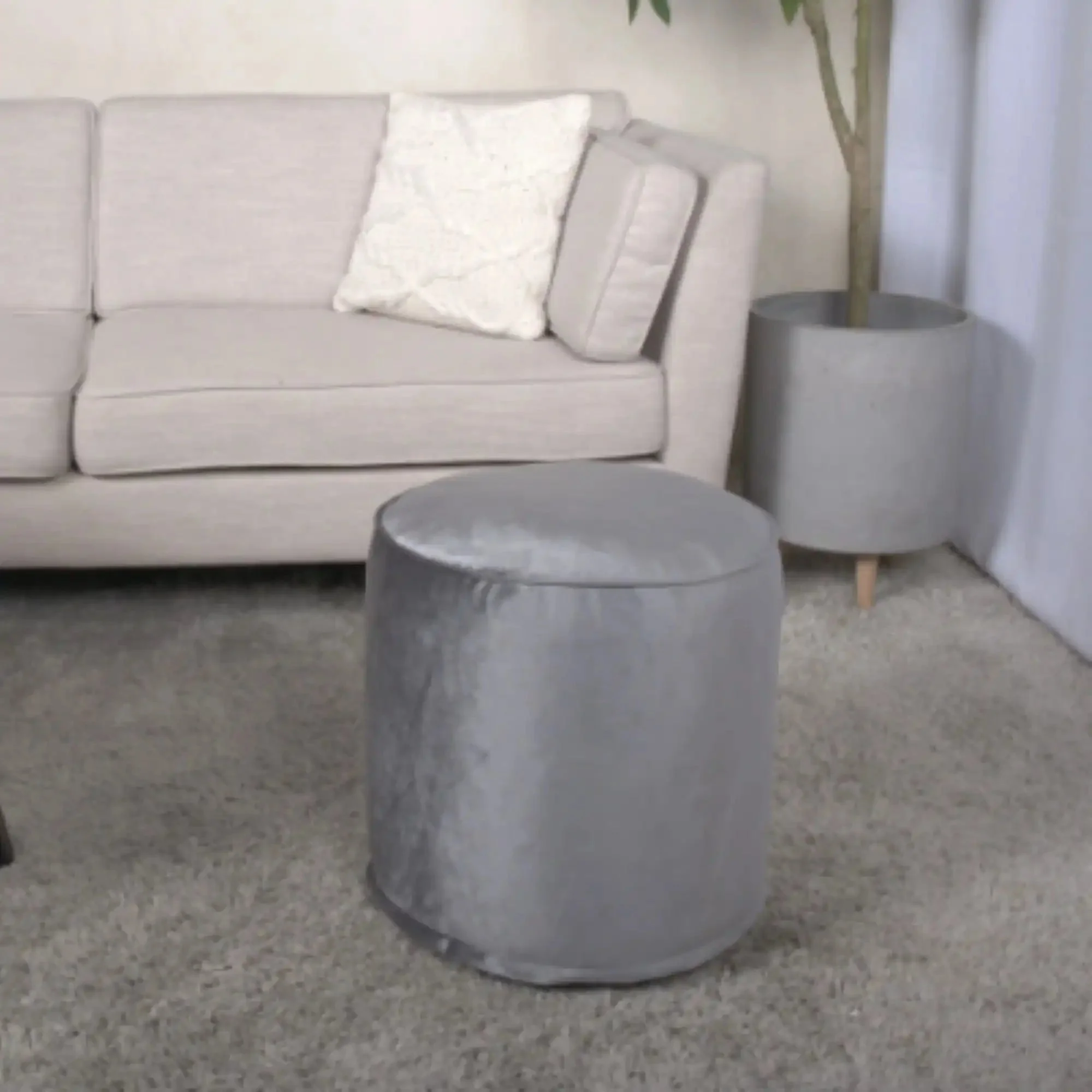 Shimon Cylinder Pouf Ottoman and Floor Cushion - Image 3