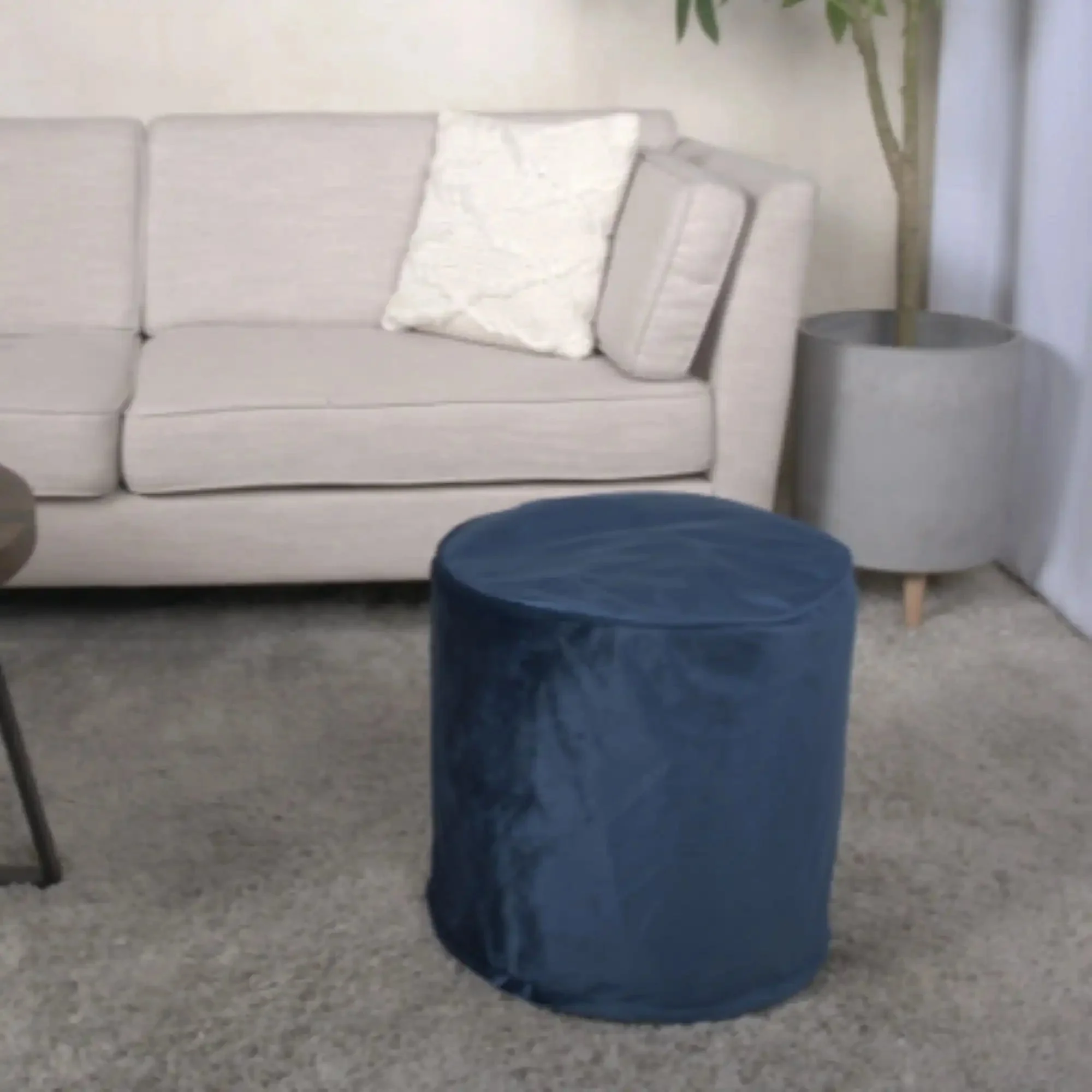 Shimon Cylinder Pouf Ottoman Floor Cushion - Image 3