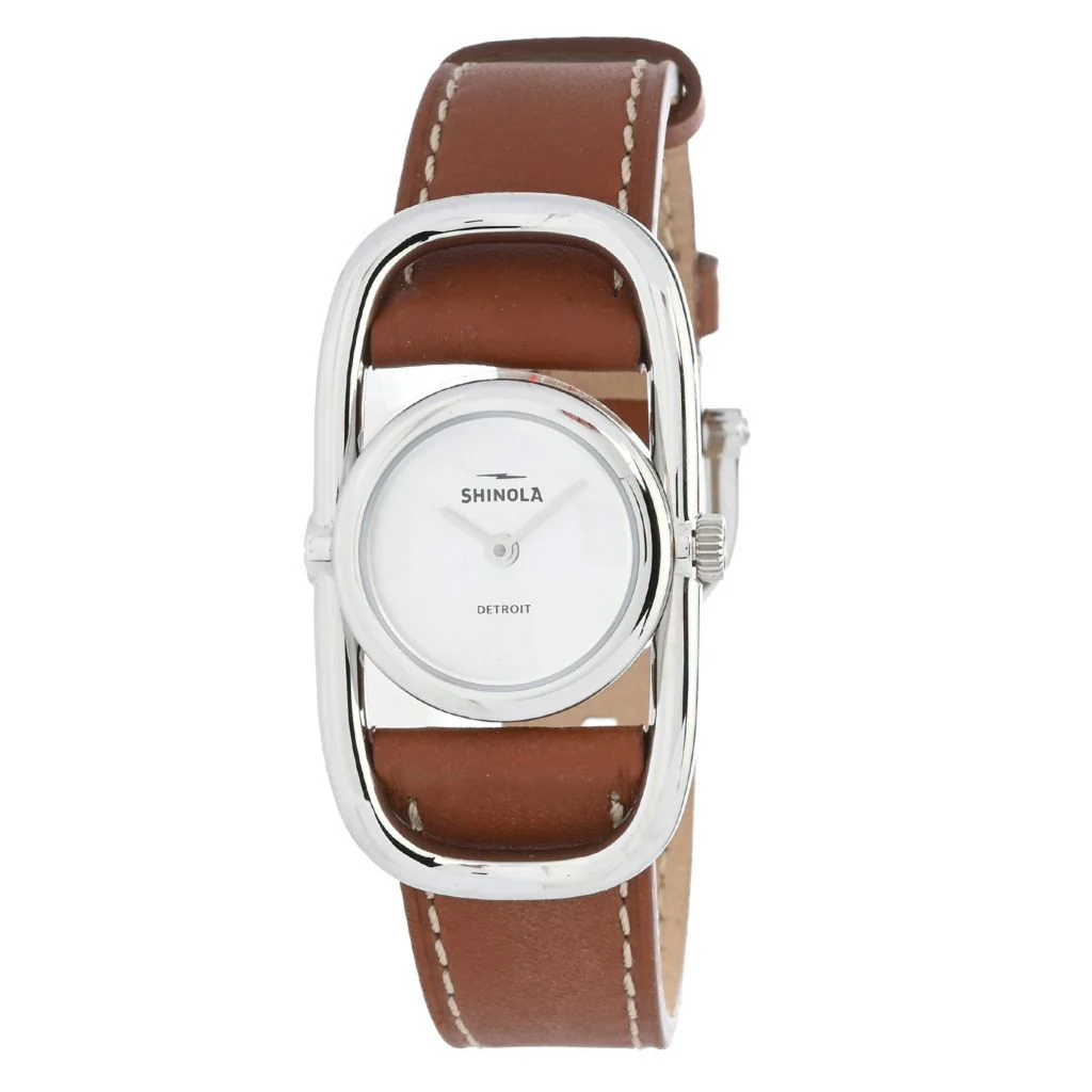 Shinola 20mm Bike Lock Swiss Quartz Leather Strap Watch - Image 2