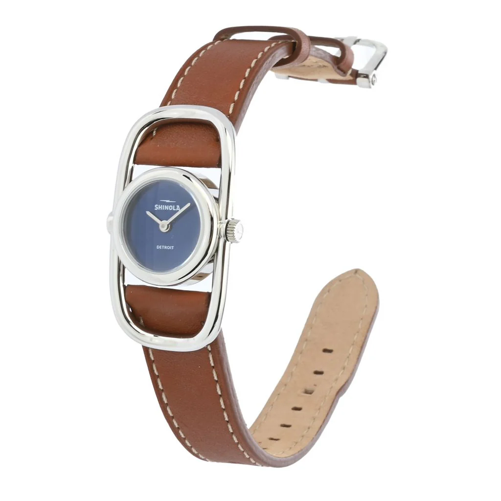 Shinola 20mm Bike Lock Swiss Quartz Leather Strap Watch - Image 3