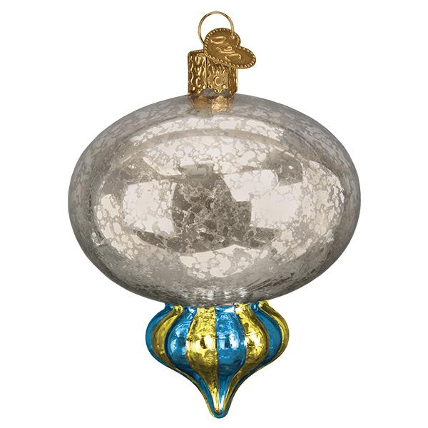 Shiny Mercury Reflection Blown Glass Ornament - Image 4