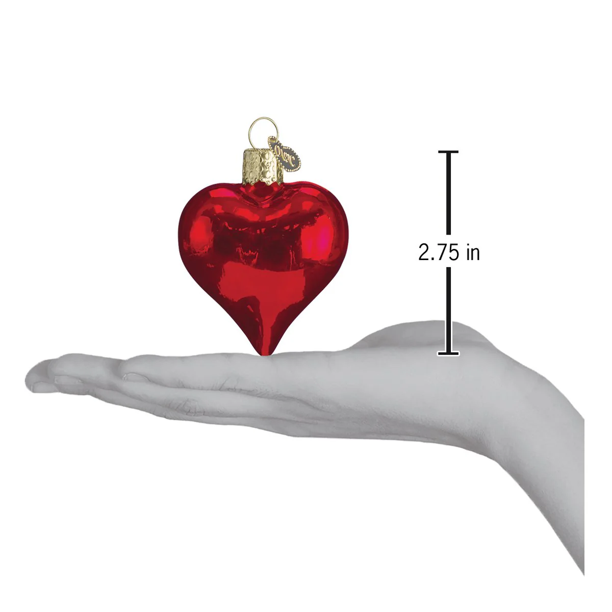 Shiny Red Heart Glass Ornament by Old World Christmas - Image 3