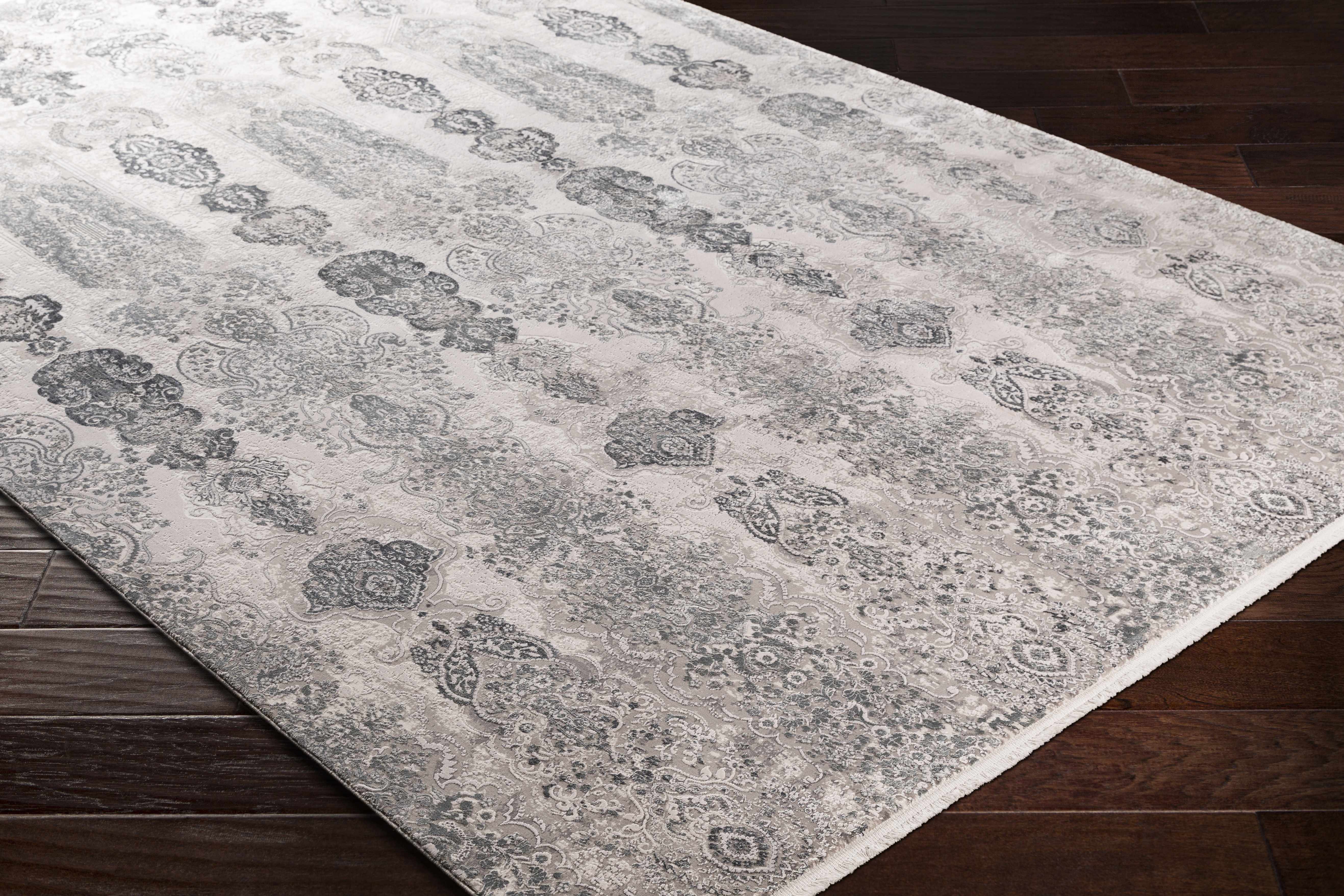 Shipdham Luxury Fringed Faux Silk Area Rug - Clearance - Image 3