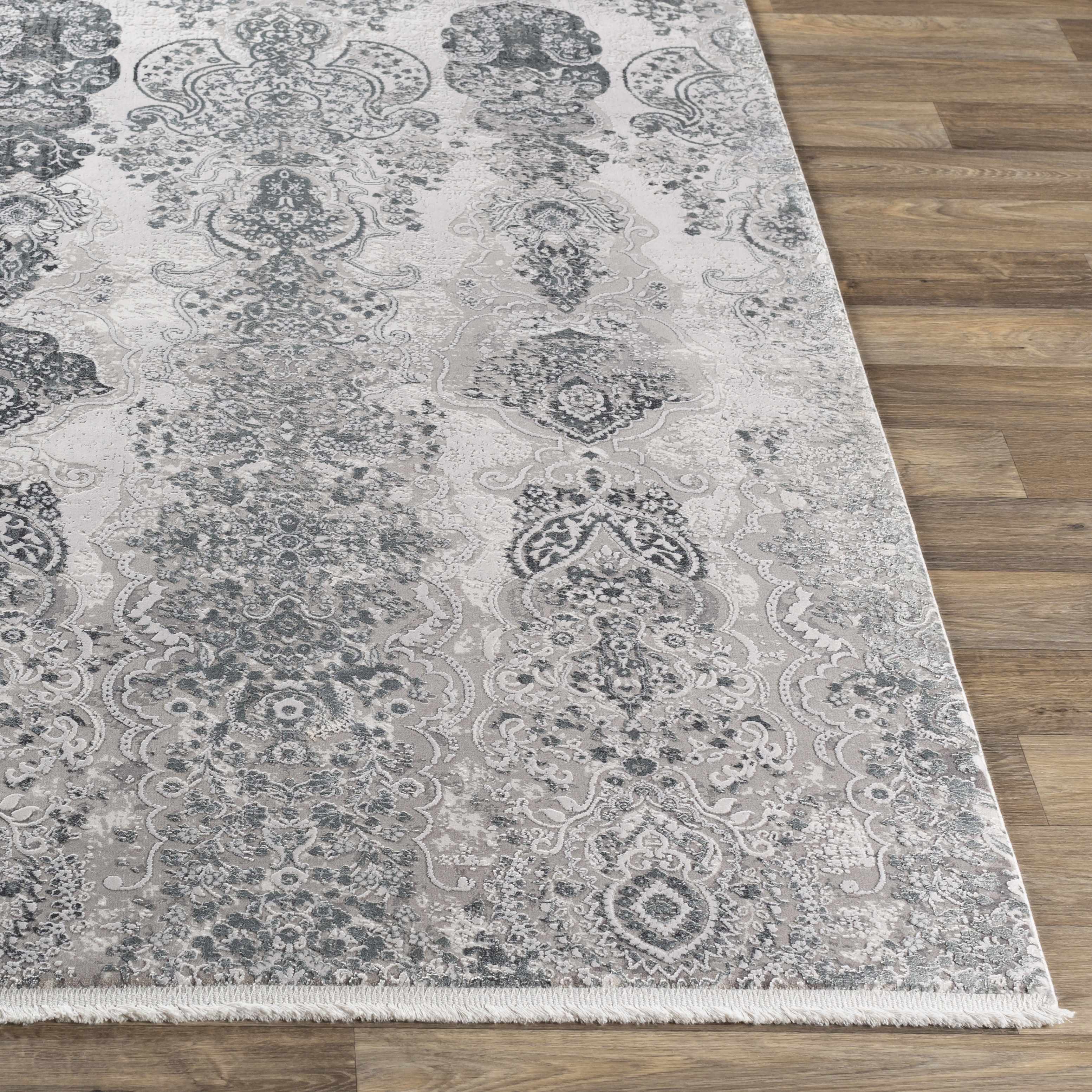 Shipdham Luxury Fringed Faux Silk Area Rug - Clearance - Image 4