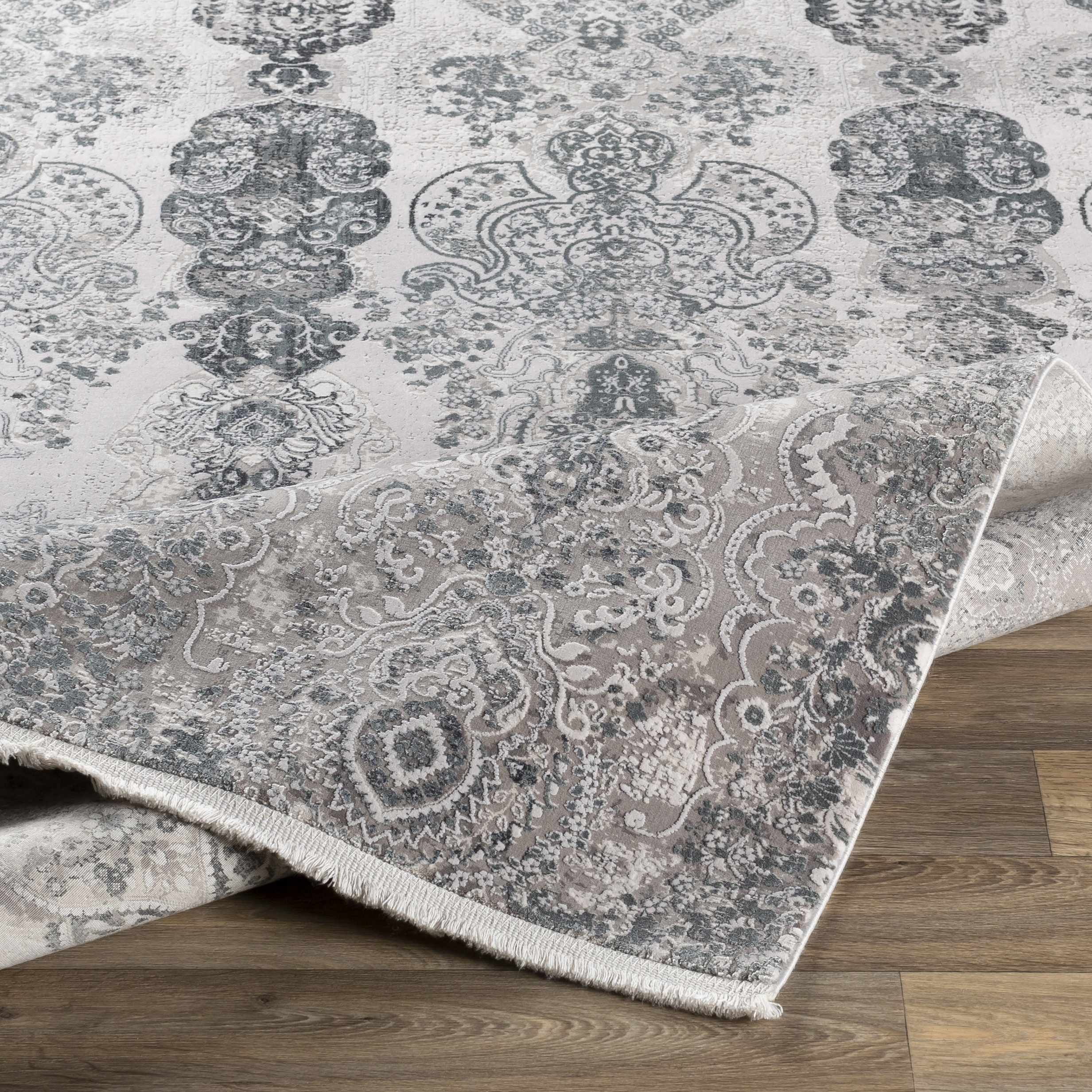 Shipdham Luxury Fringed Faux Silk Area Rug - Clearance - Image 5