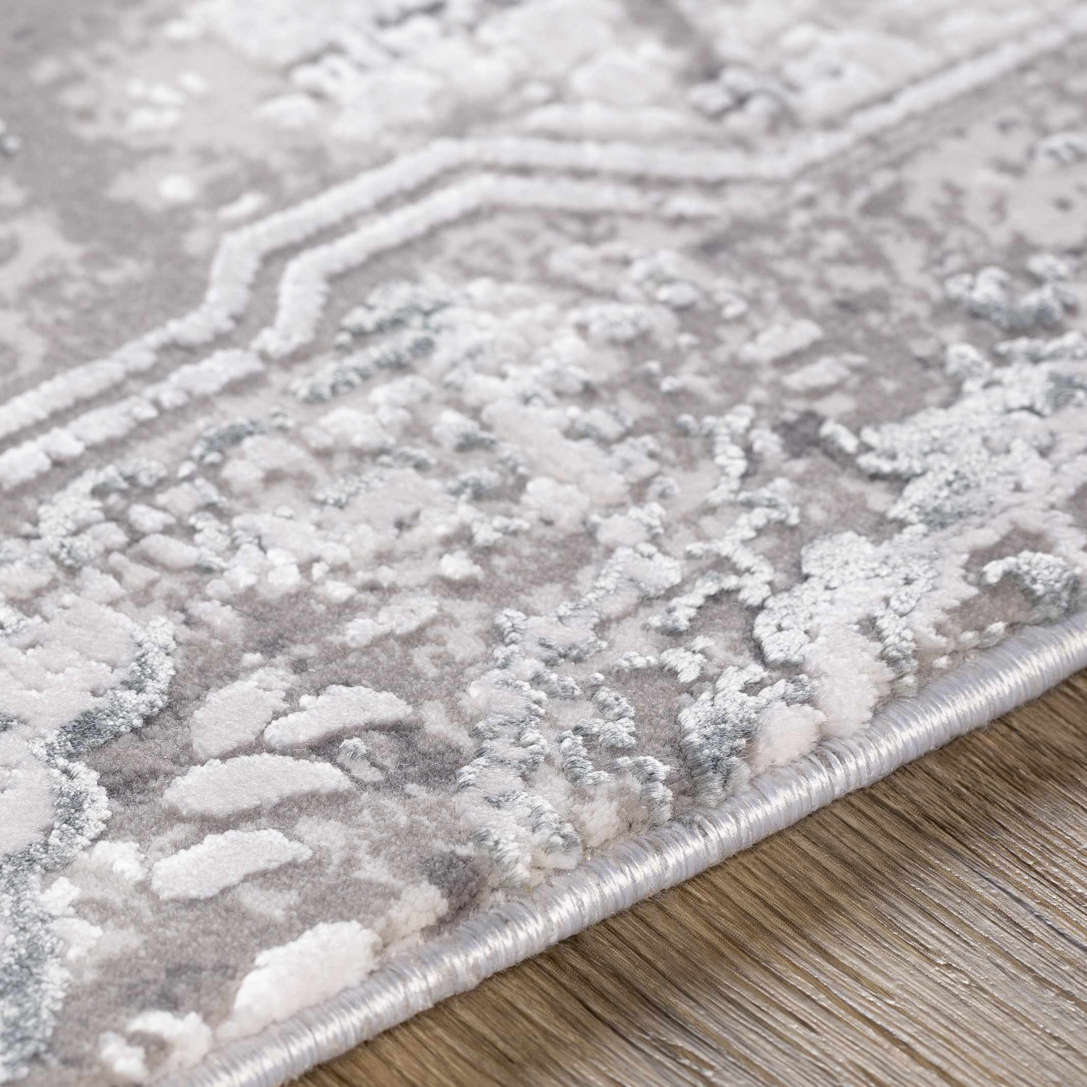 Shipdham Luxury Fringed Faux Silk Area Rug - Clearance - Image 7