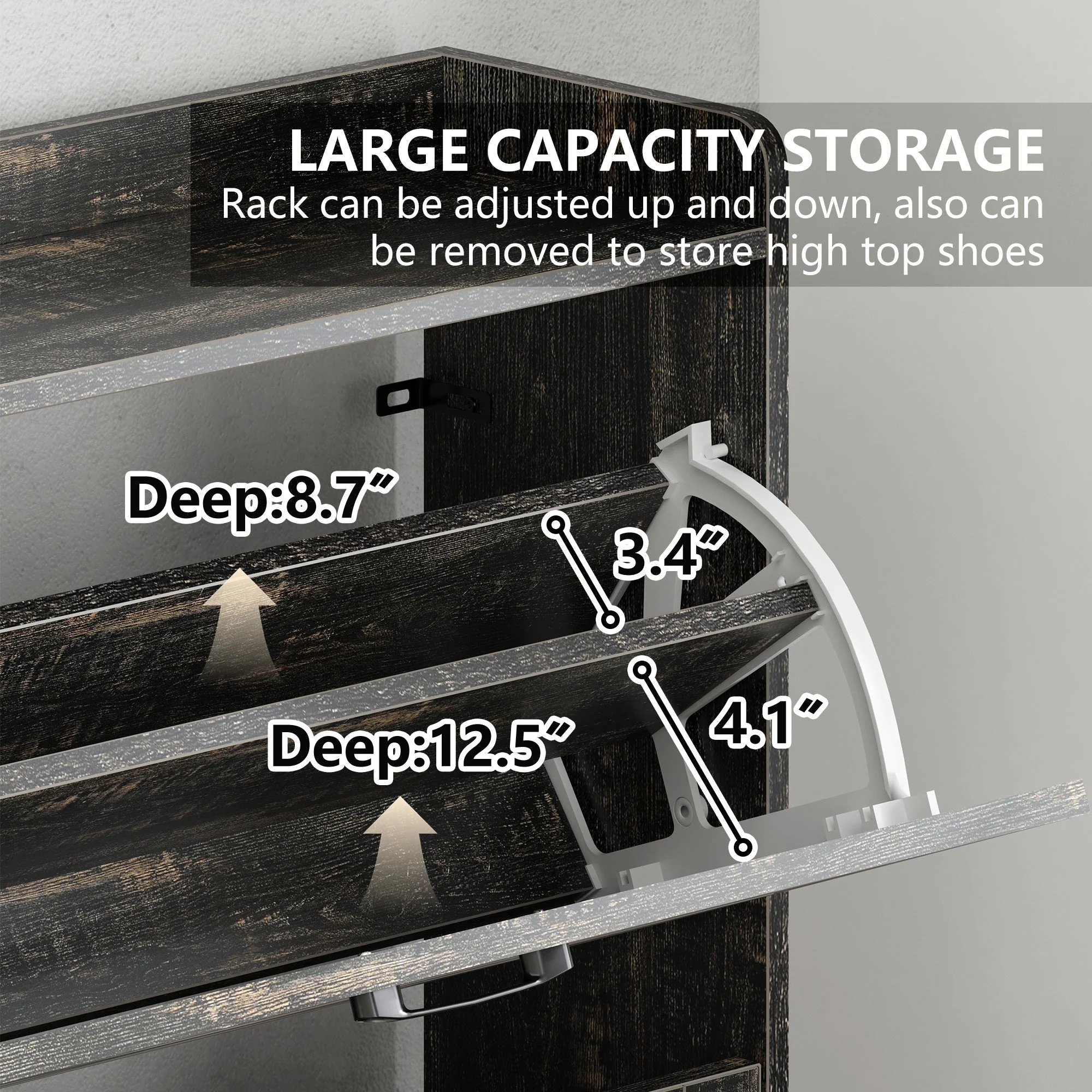 Shoe Cabinet Entry Home Shoe Cabinet Grey - Image 6