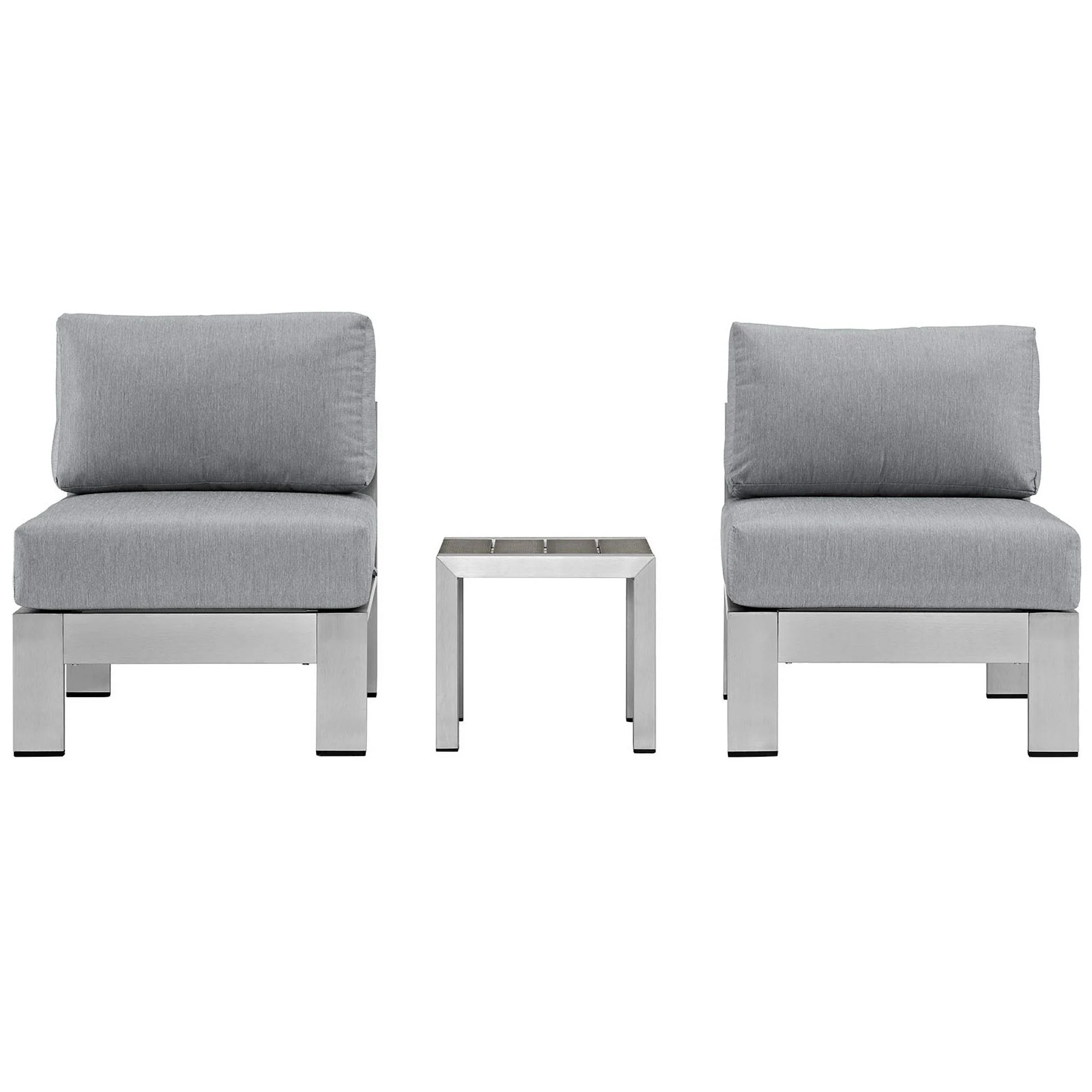 Shore 3 Piece Outdoor Patio Aluminum Sectional Sofa Set by Modway - Image 12