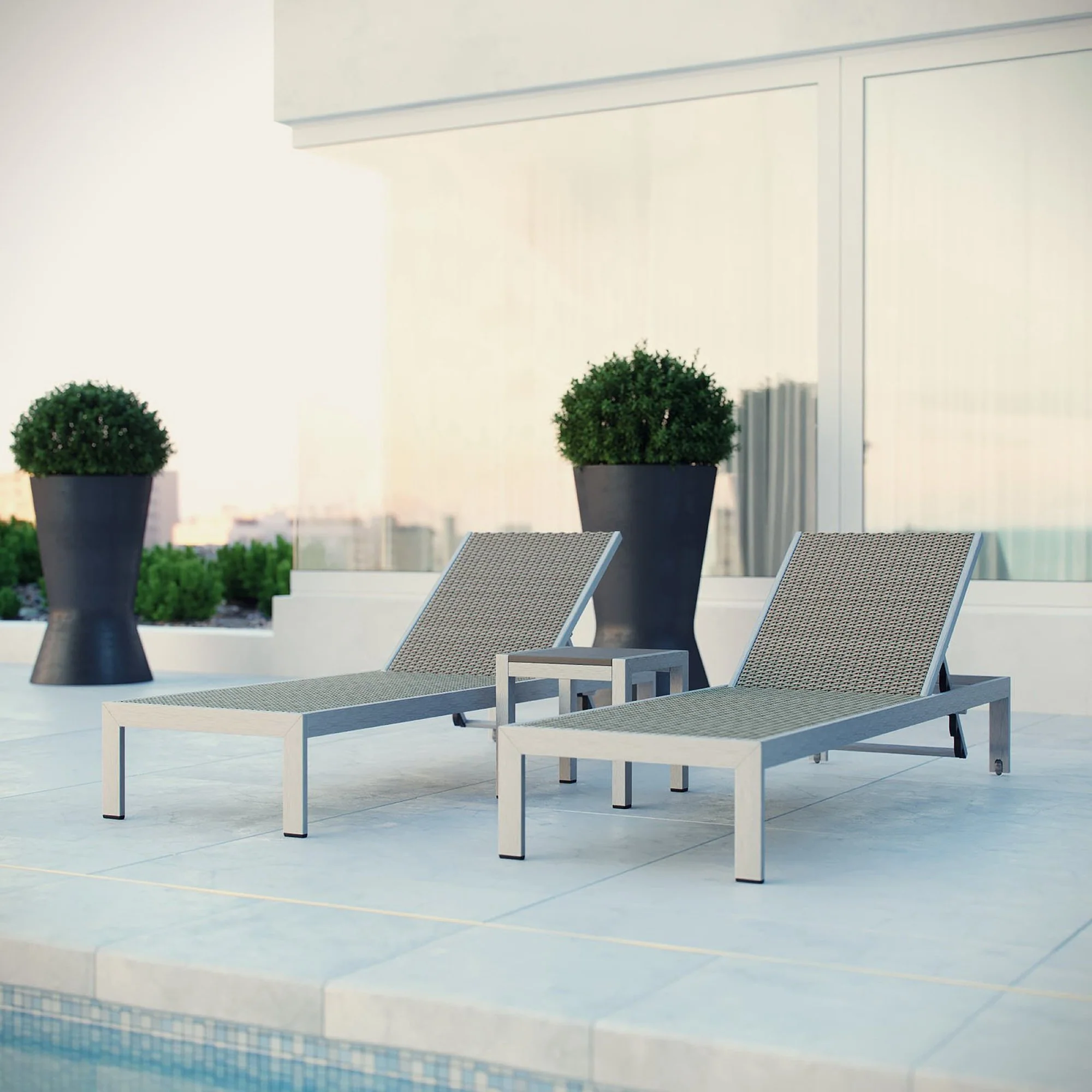 Shore 3 Piece Outdoor Patio Aluminum Set by Modway - Image 7