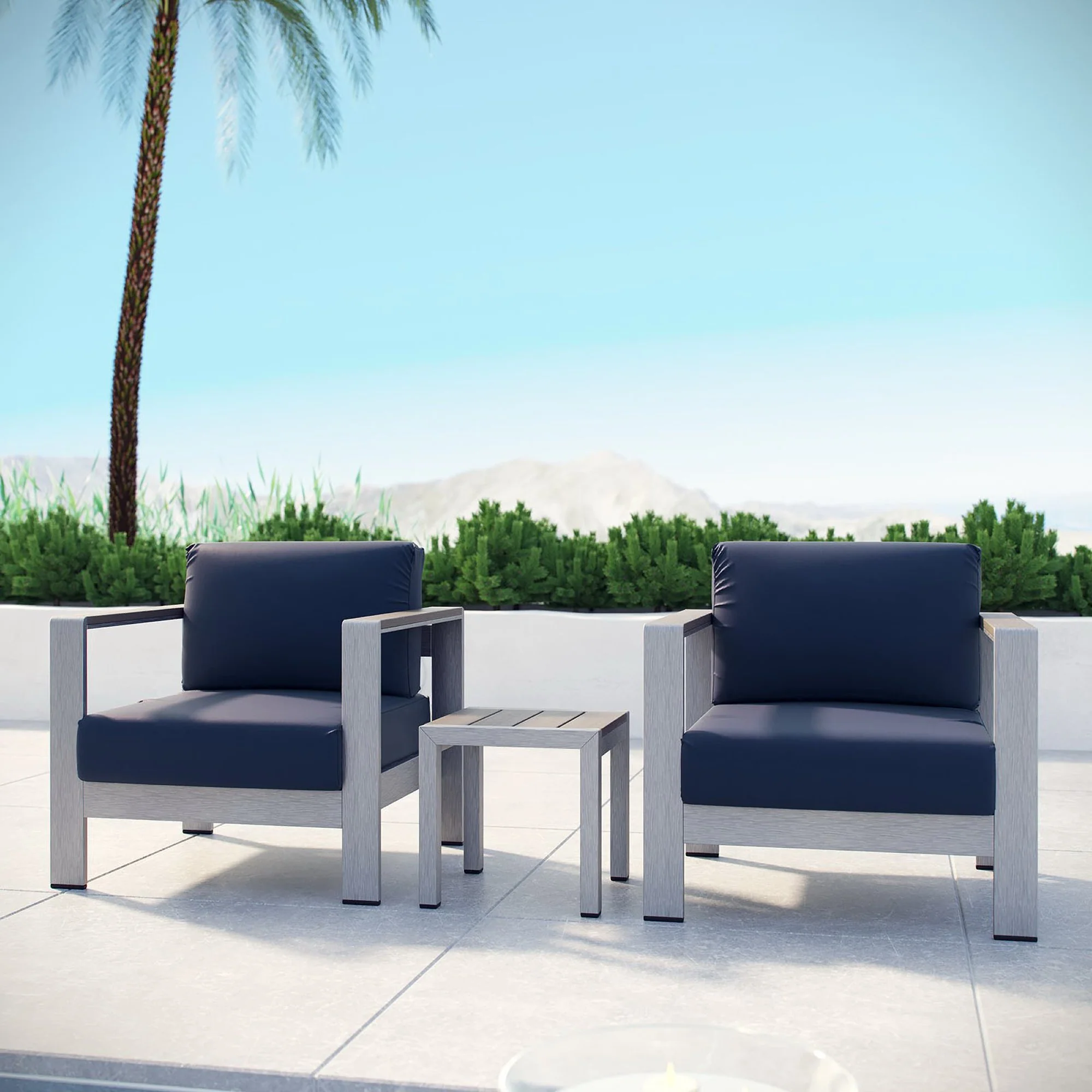 Shore 3 Piece Outdoor Patio Aluminum Set by Modway - Image 6