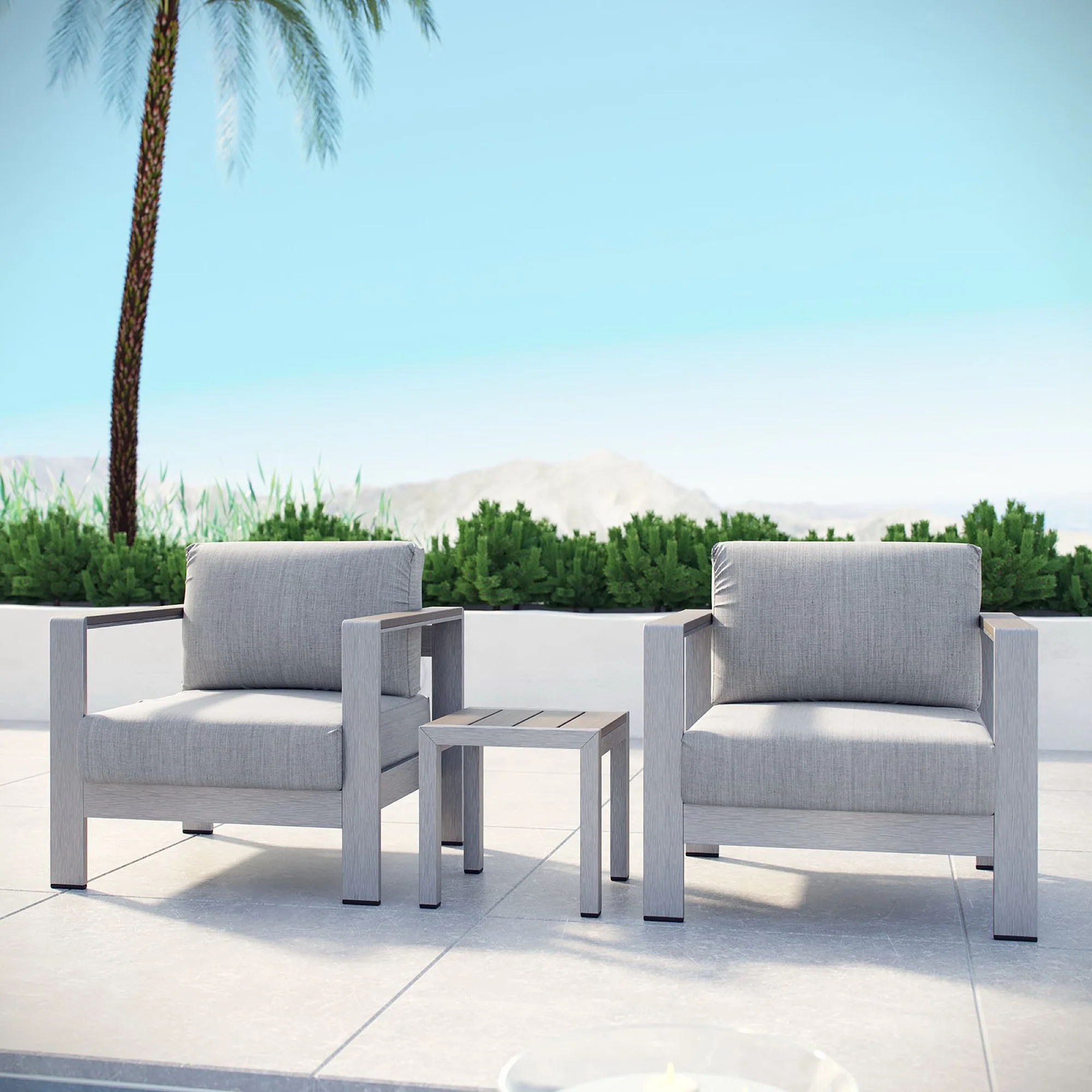Shore 3 Piece Outdoor Patio Aluminum Set by Modway - Image 7