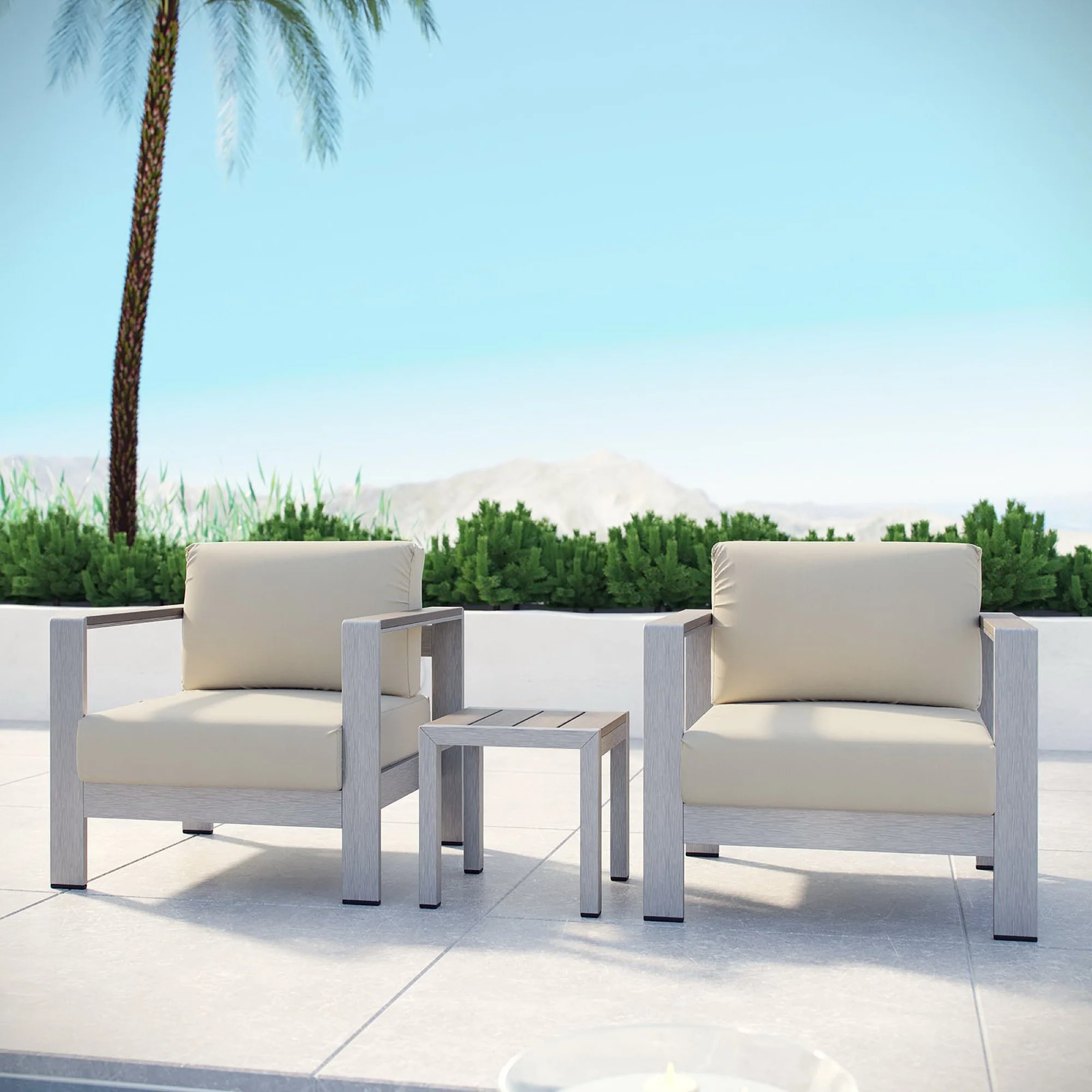 Shore 3 Piece Outdoor Patio Aluminum Set by Modway - Image 8