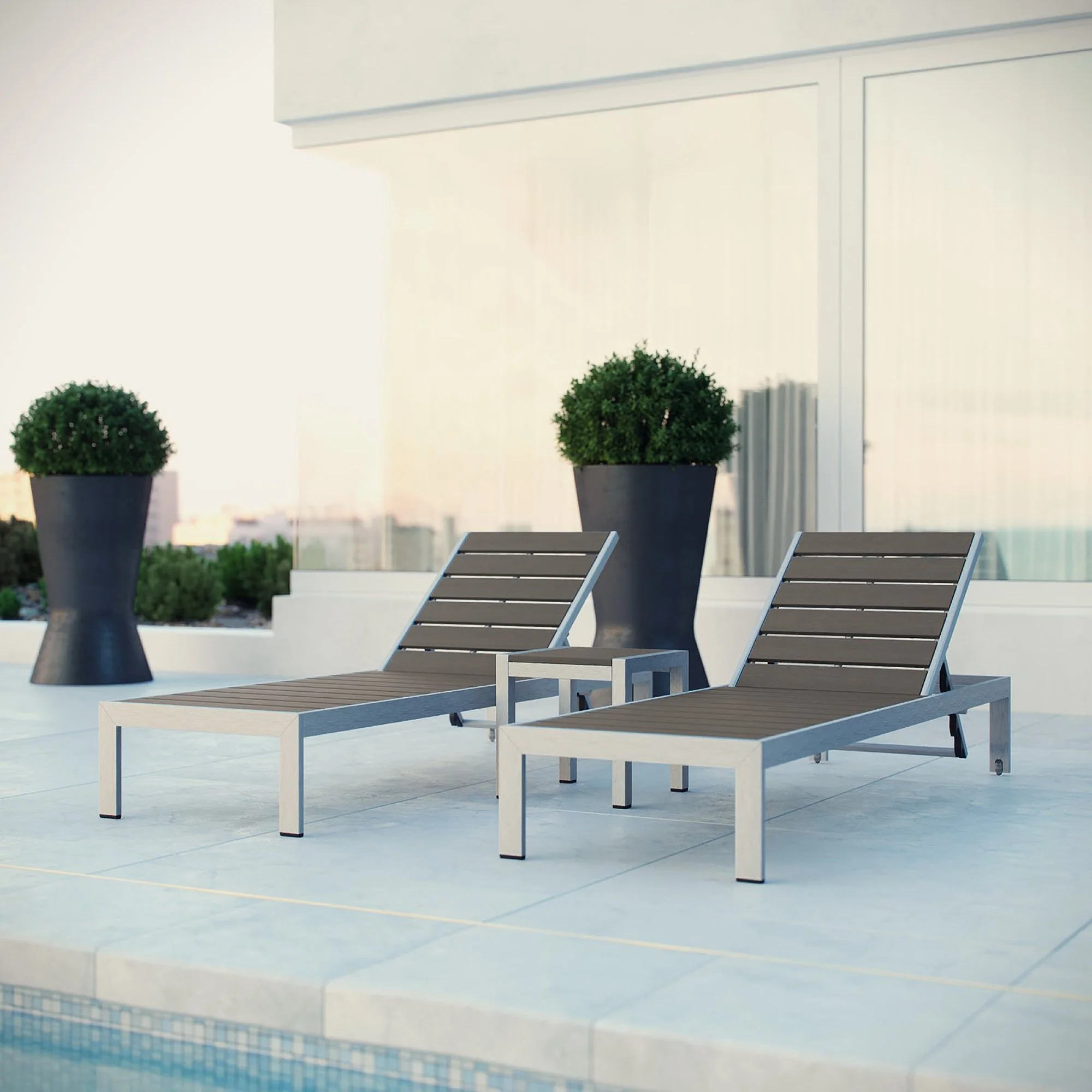 Shore 3 Piece Outdoor Patio Aluminum Set by Modway - Image 7