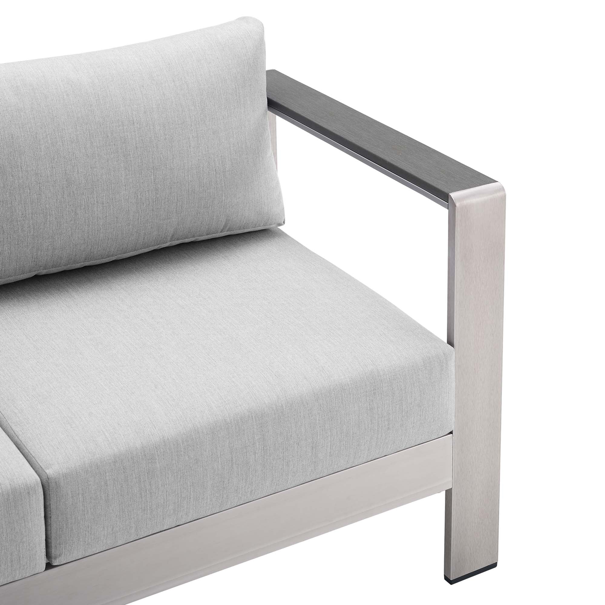 Shore 3 Piece Sunbrella Fabric Outdoor Patio Aluminum Set by Modway - Image 9