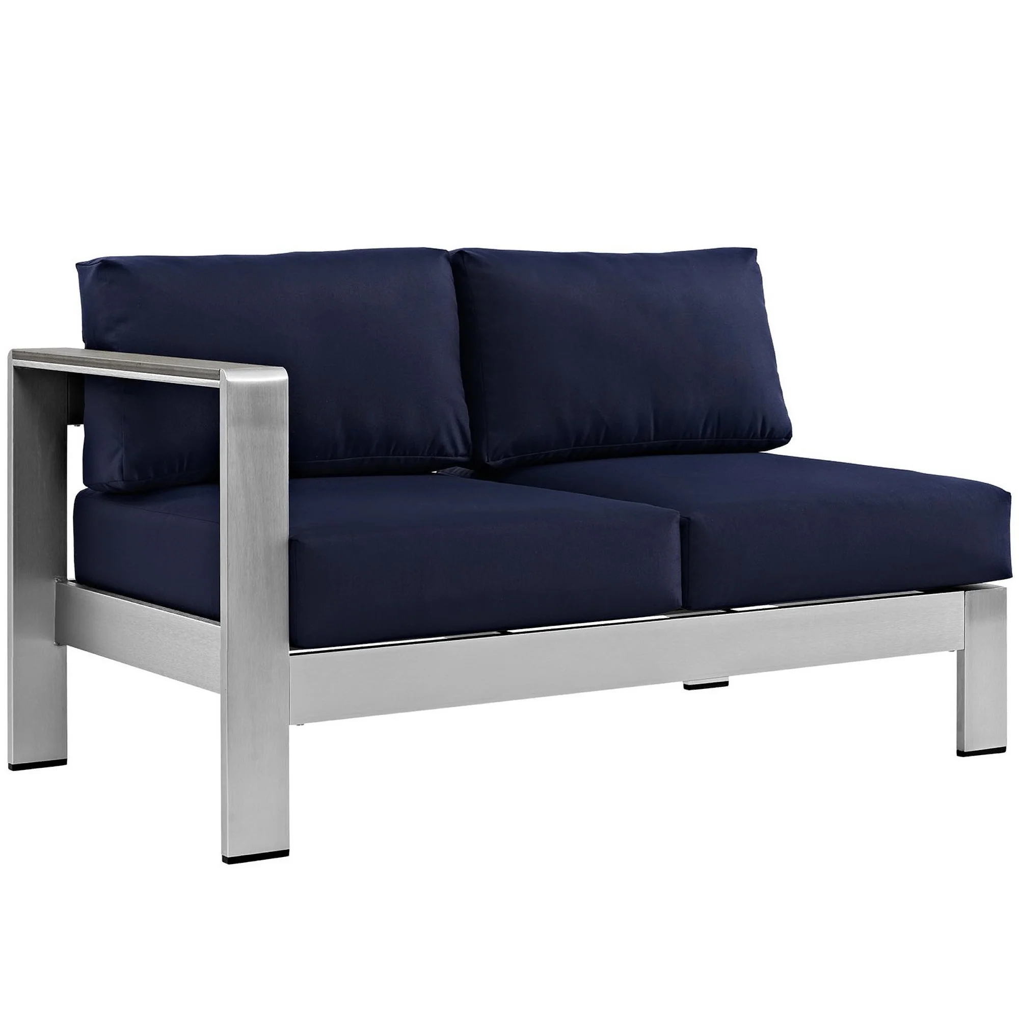 Shore 4 Piece Outdoor Patio Aluminum Sectional Sofa Set by Modway - Image 2