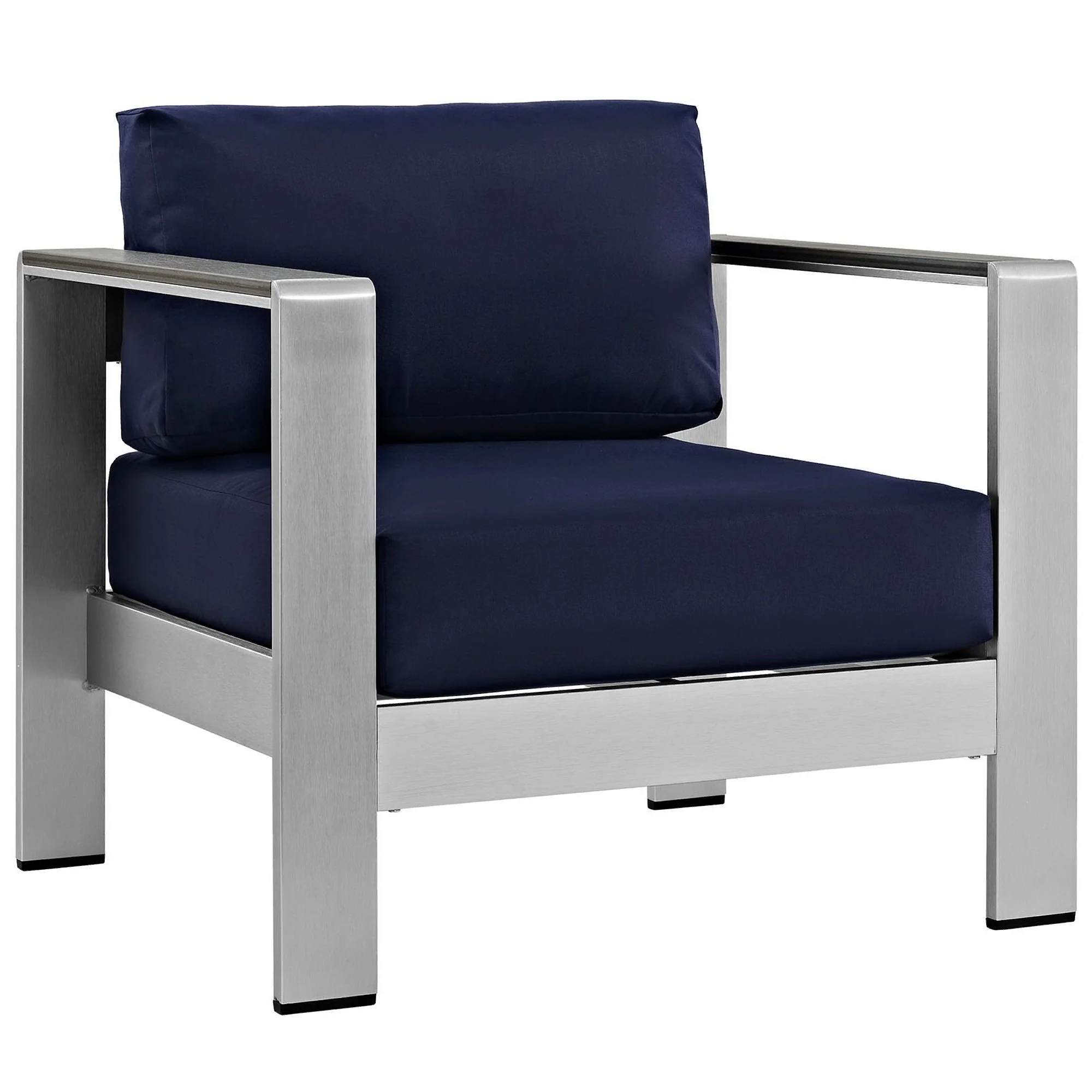 Shore 4 Piece Outdoor Patio Aluminum Sectional Sofa Set by Modway - Image 3