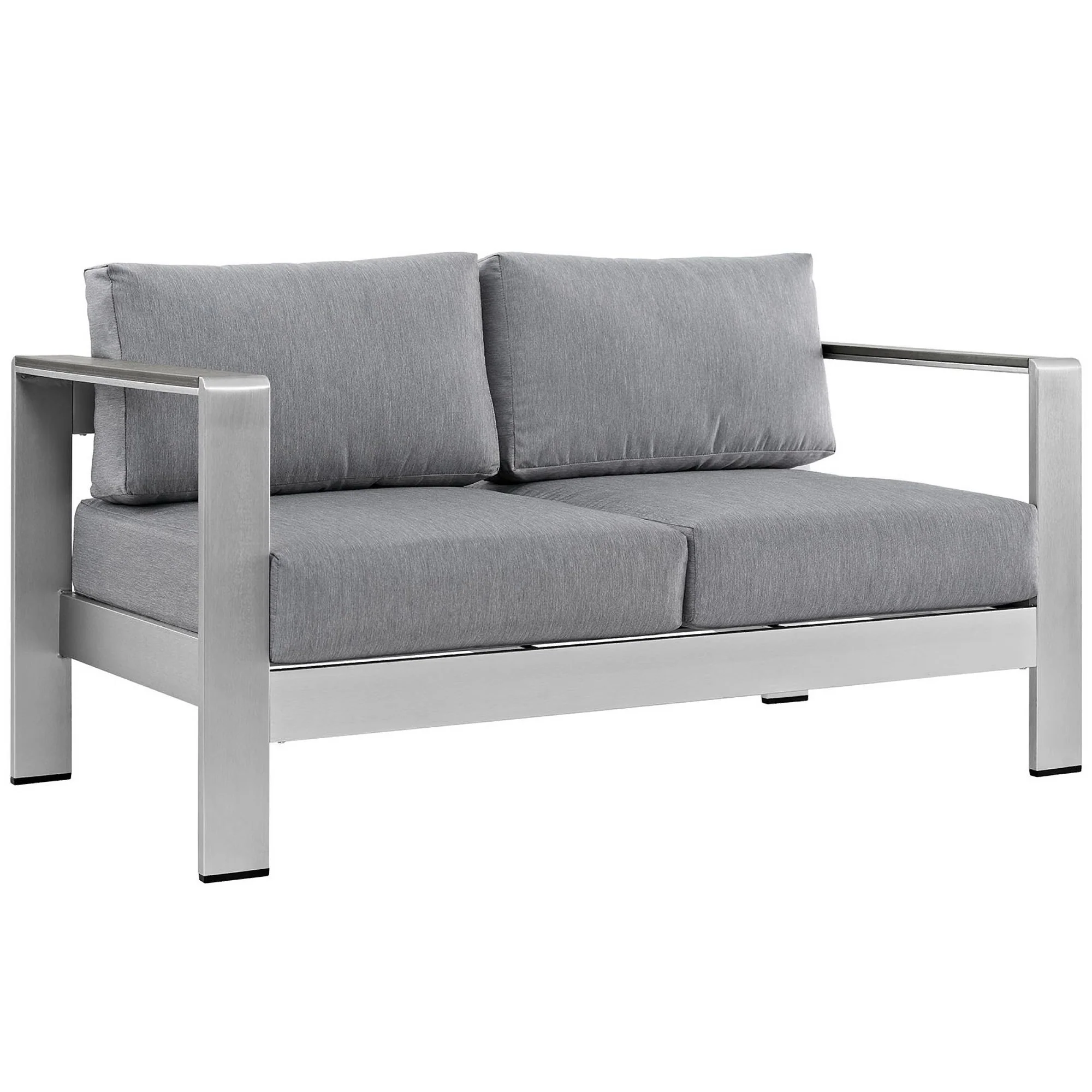 Shore 4 Piece Outdoor Patio Aluminum Sectional Sofa Set by Modway - Image 7